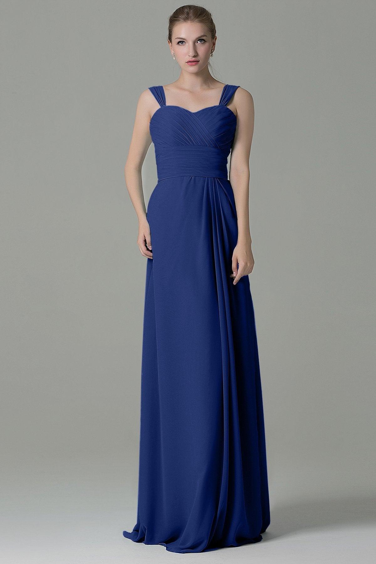 Sheath Floor Length Chiffon Bridesmaid Dress COZF1500D - COCOMELODY