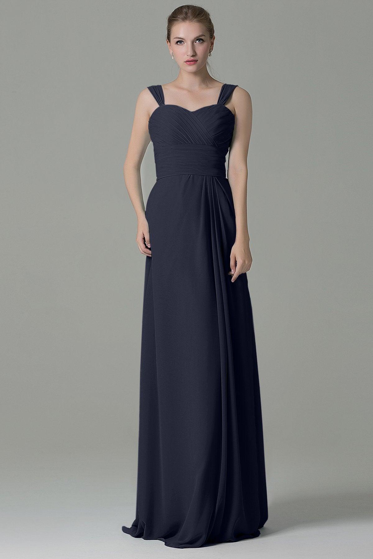 Sheath Floor Length Chiffon Bridesmaid Dress COZF1500D - COCOMELODY