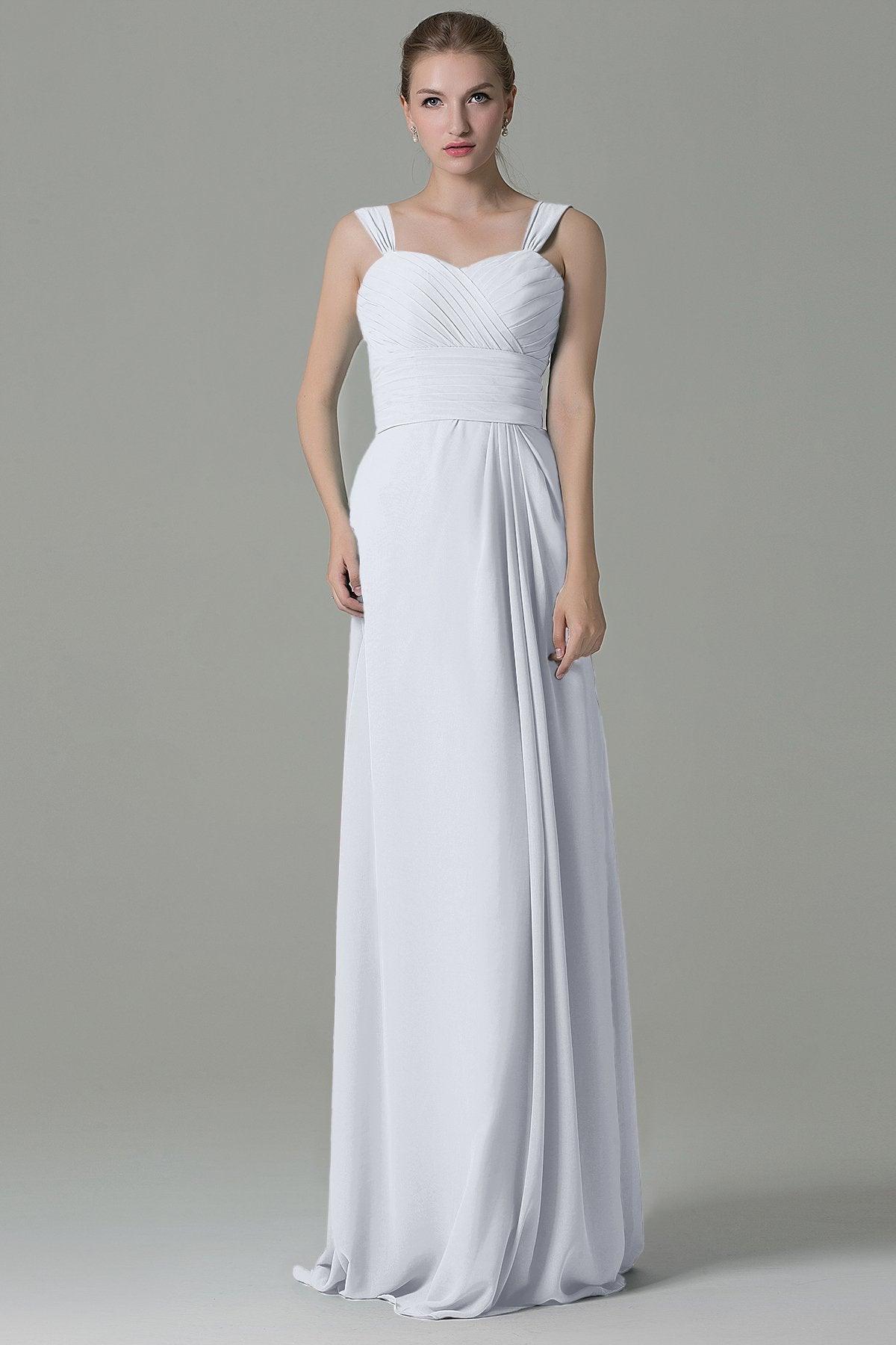 Sheath Floor Length Chiffon Bridesmaid Dress COZF1500D - COCOMELODY