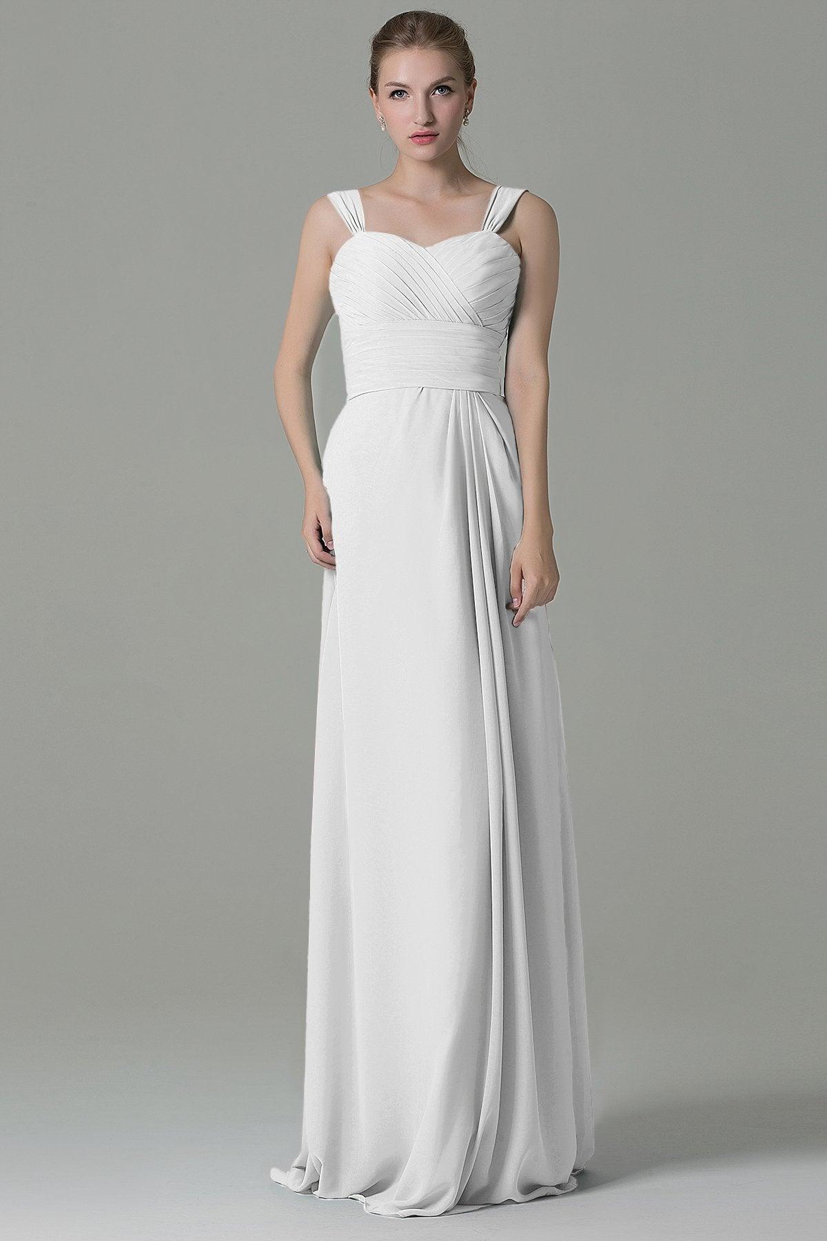 Sheath Floor Length Chiffon Bridesmaid Dress COZF1500D - COCOMELODY