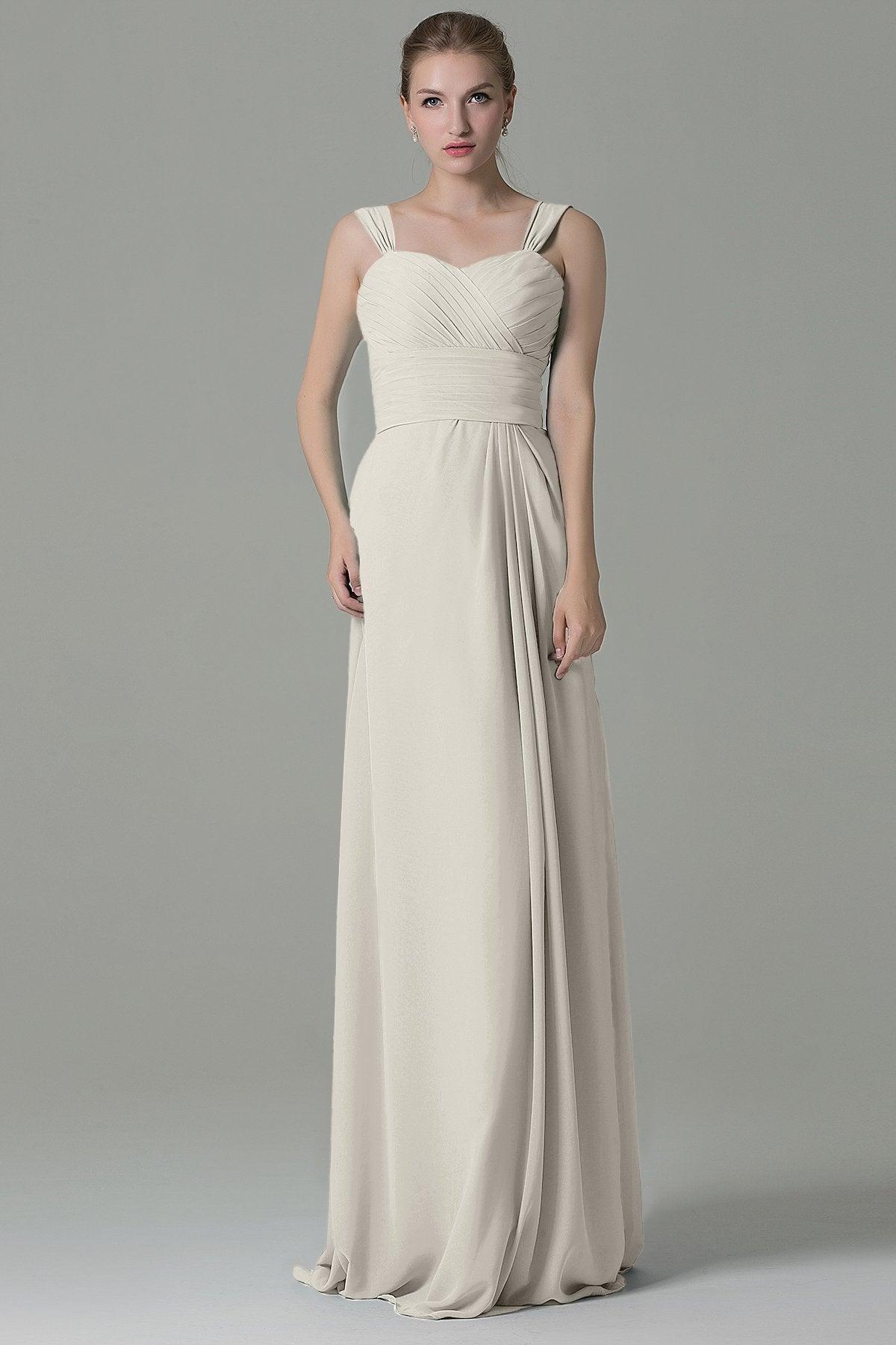 Sheath Floor Length Chiffon Bridesmaid Dress COZF1500D - COCOMELODY