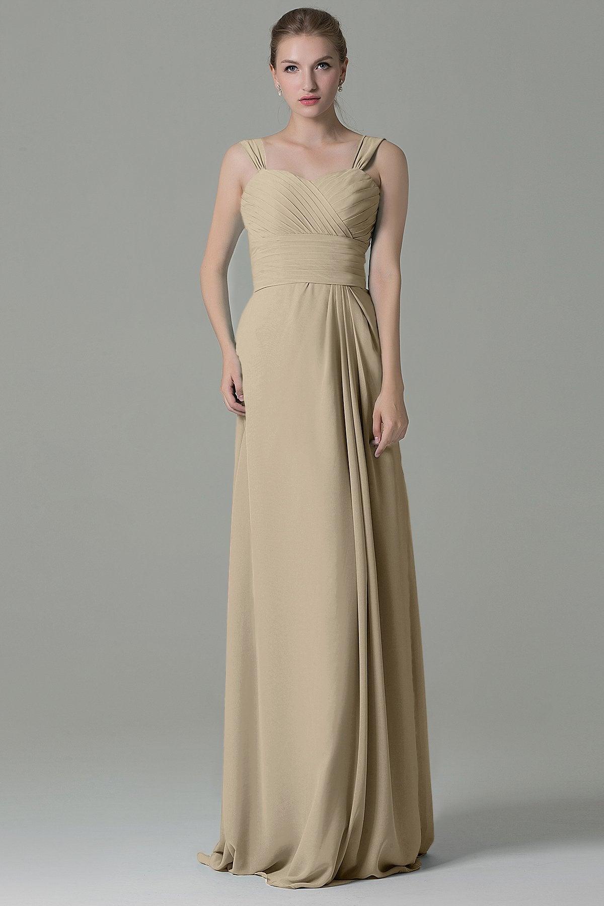 Sheath Floor Length Chiffon Bridesmaid Dress COZF1500D - COCOMELODY
