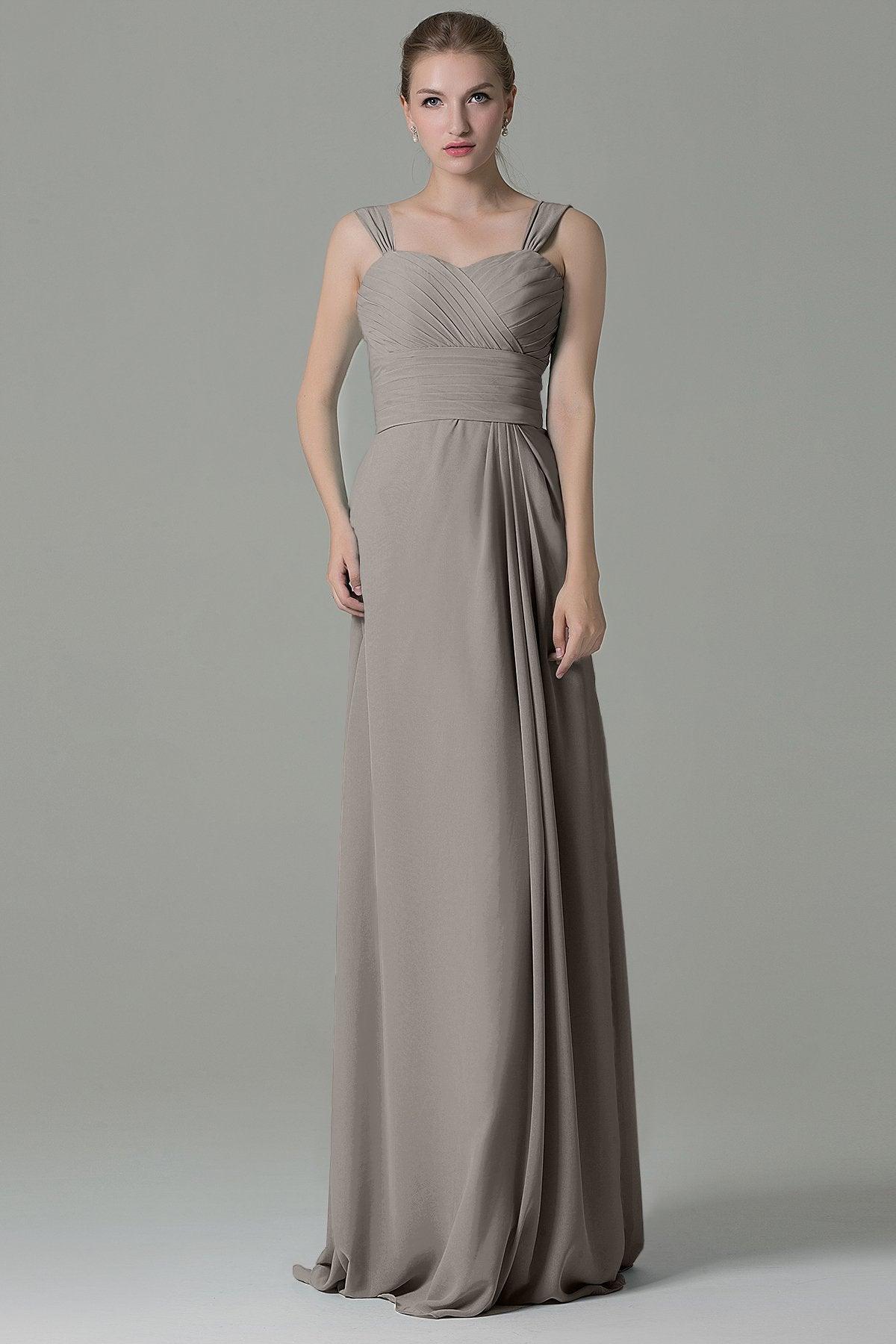 Sheath Floor Length Chiffon Bridesmaid Dress COZF1500D - COCOMELODY