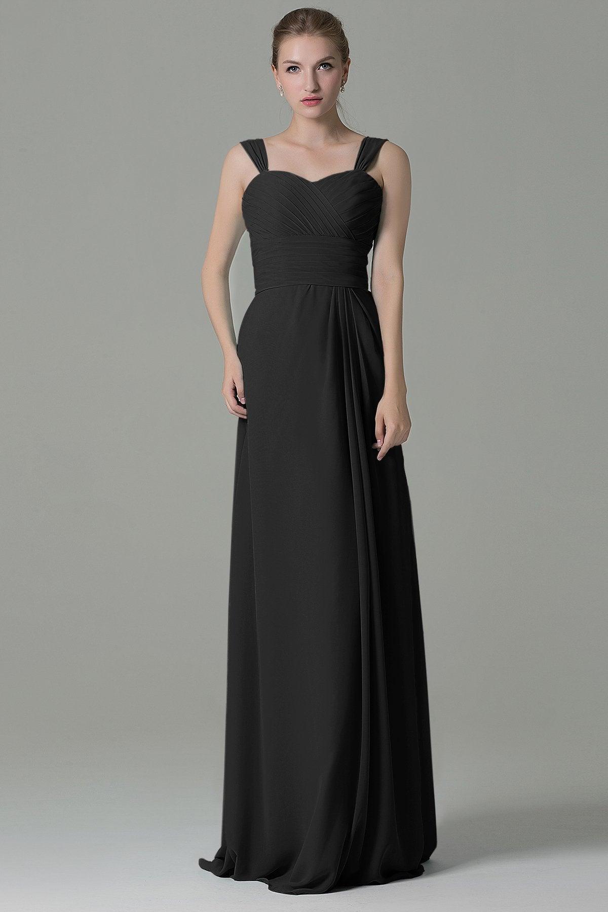 Sheath Floor Length Chiffon Bridesmaid Dress COZF1500D - COCOMELODY