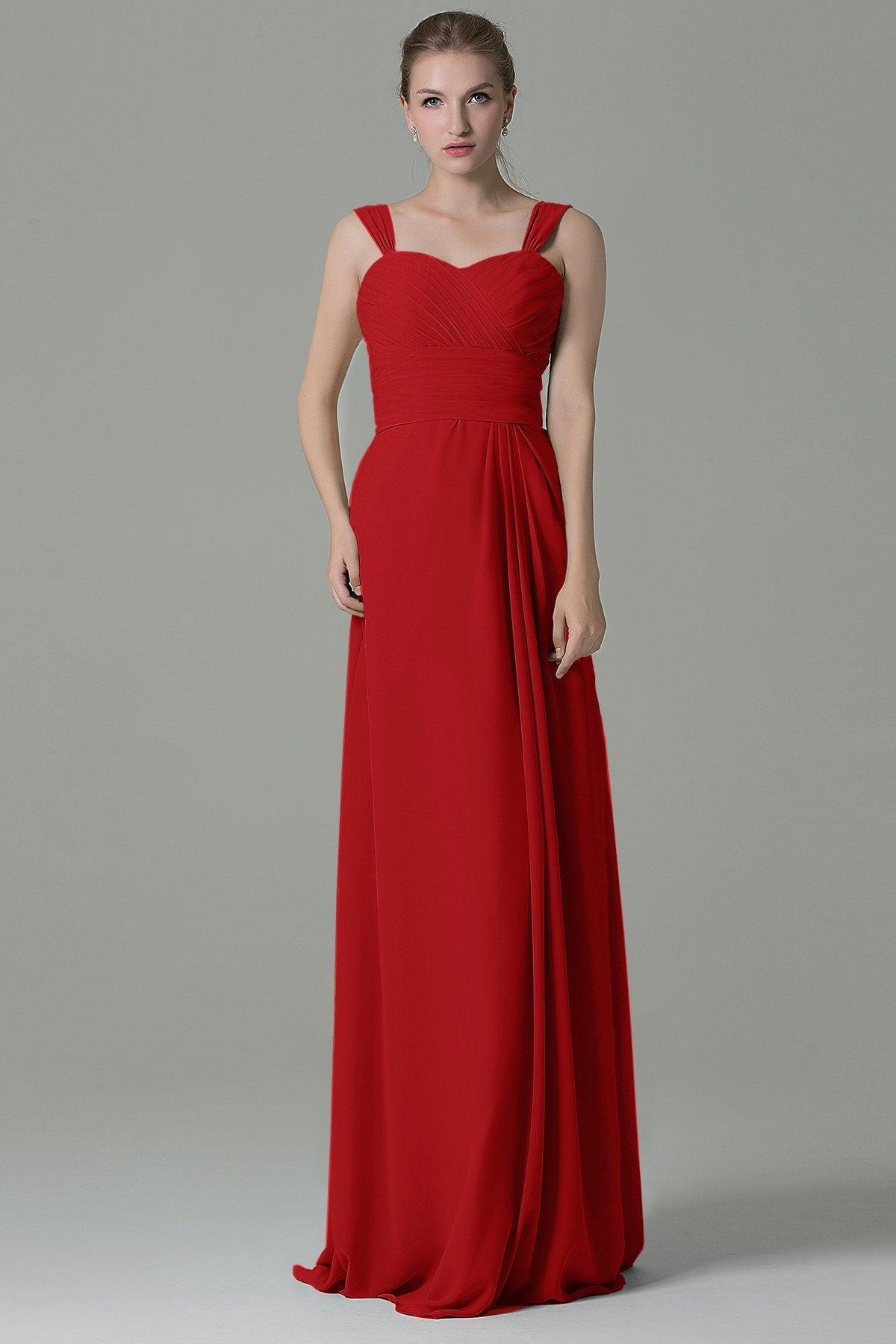 Sheath Floor Length Chiffon Bridesmaid Dress COZF1500D - COCOMELODY
