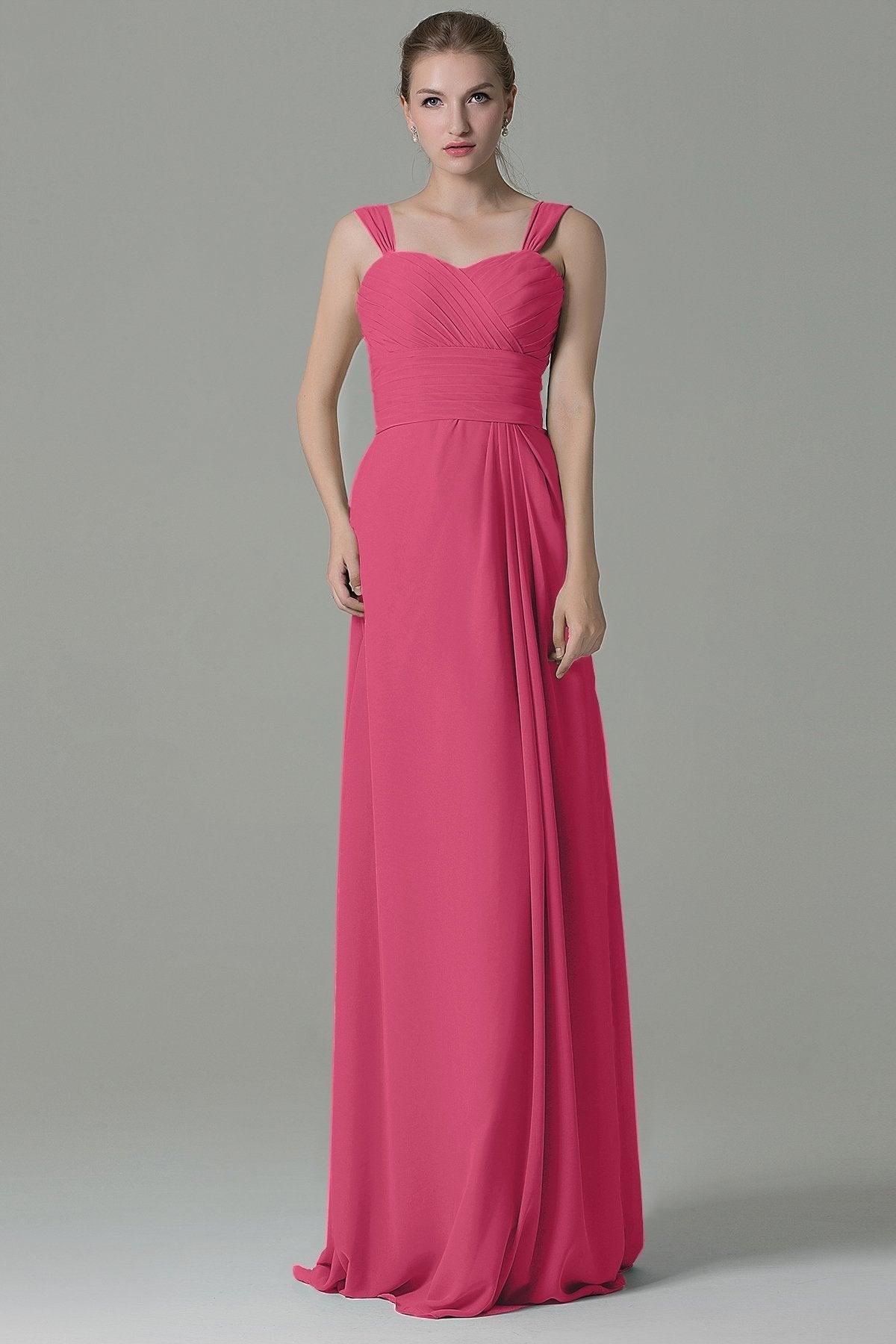 Sheath Floor Length Chiffon Bridesmaid Dress COZF1500D - COCOMELODY