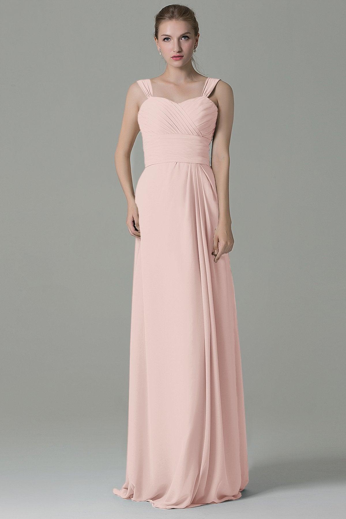 Sheath Floor Length Chiffon Bridesmaid Dress COZF1500D - COCOMELODY