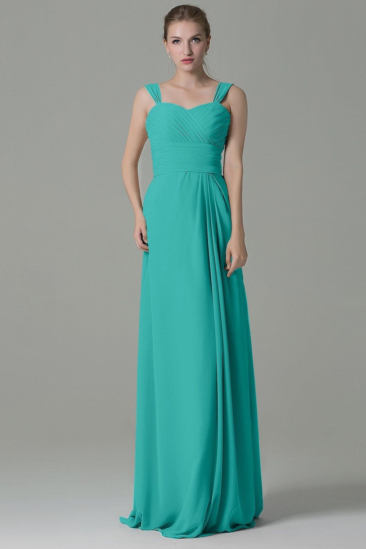 Sheath Floor Length Chiffon Bridesmaid Dress COZF1500D - COCOMELODY