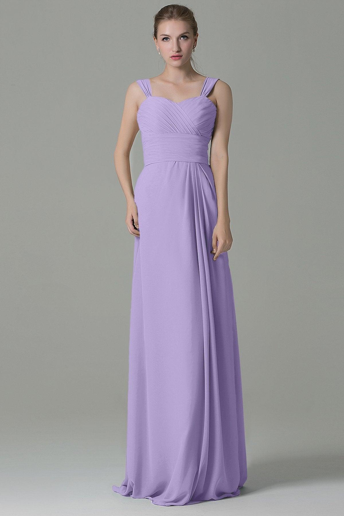 Sheath Floor Length Chiffon Bridesmaid Dress COZF1500D - COCOMELODY