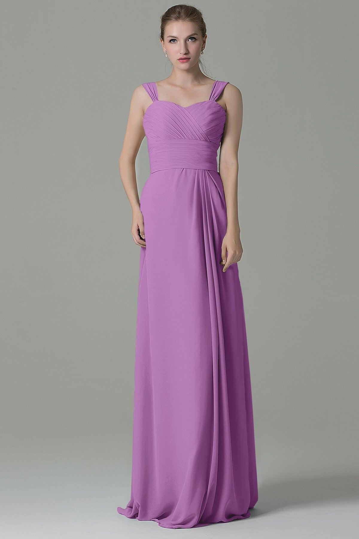 Sheath Floor Length Chiffon Bridesmaid Dress COZF1500D - COCOMELODY