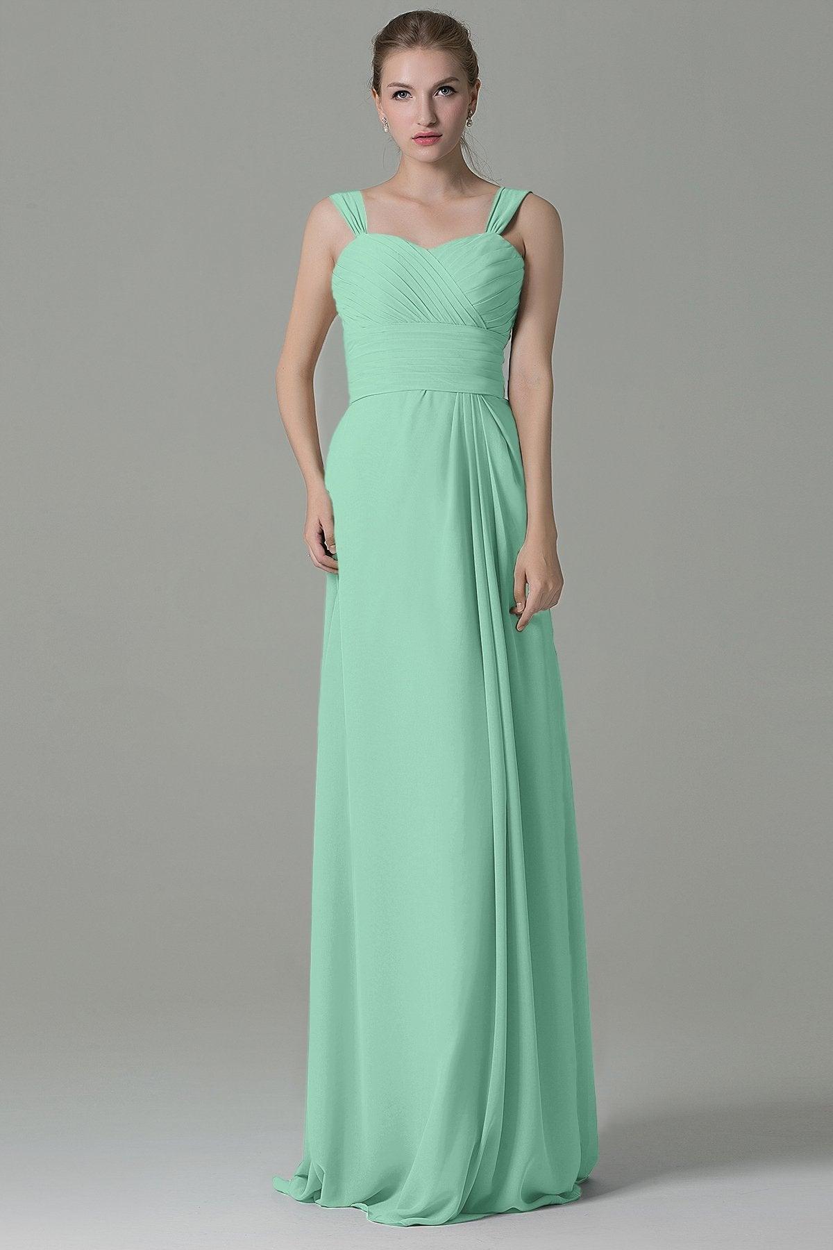 Sheath Floor Length Chiffon Bridesmaid Dress COZF1500D - COCOMELODY
