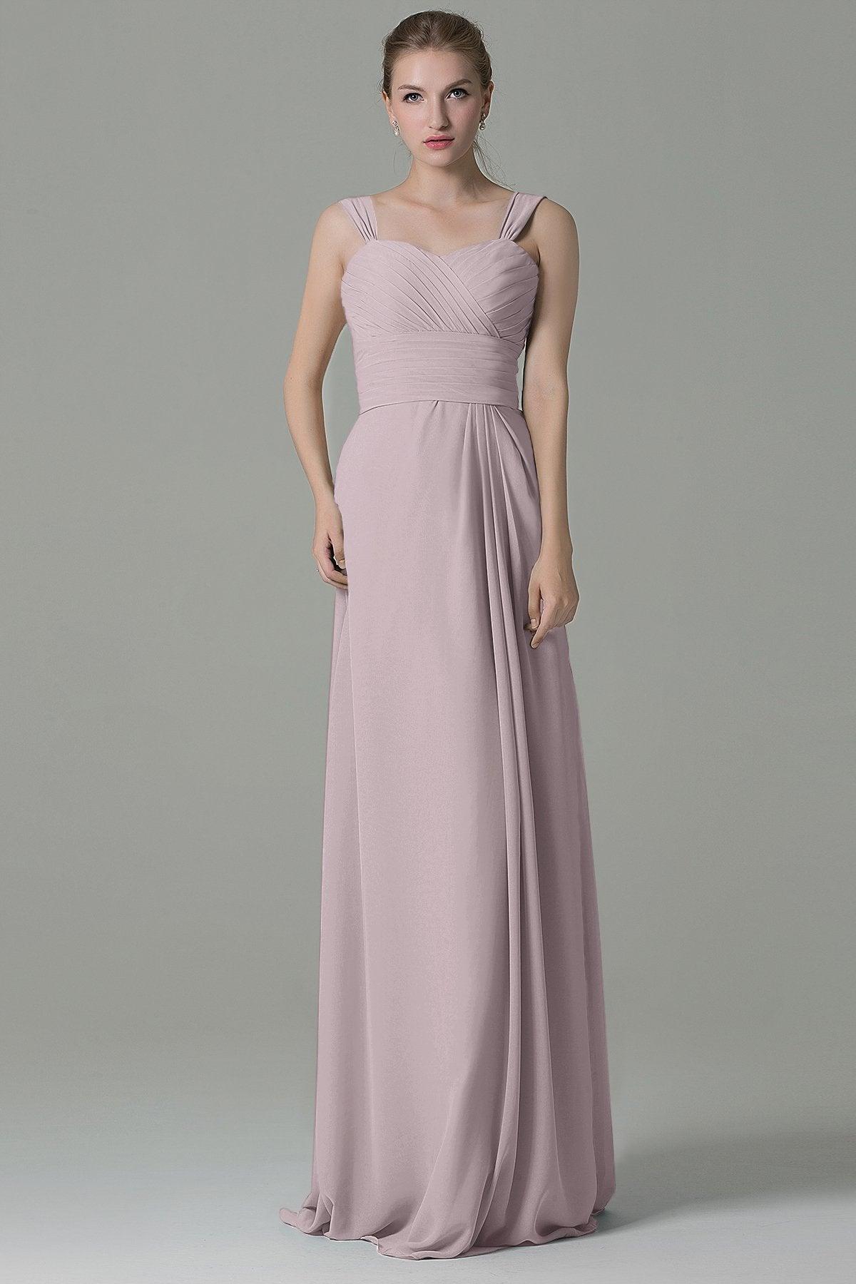 Sheath Floor Length Chiffon Bridesmaid Dress COZF1500D - COCOMELODY