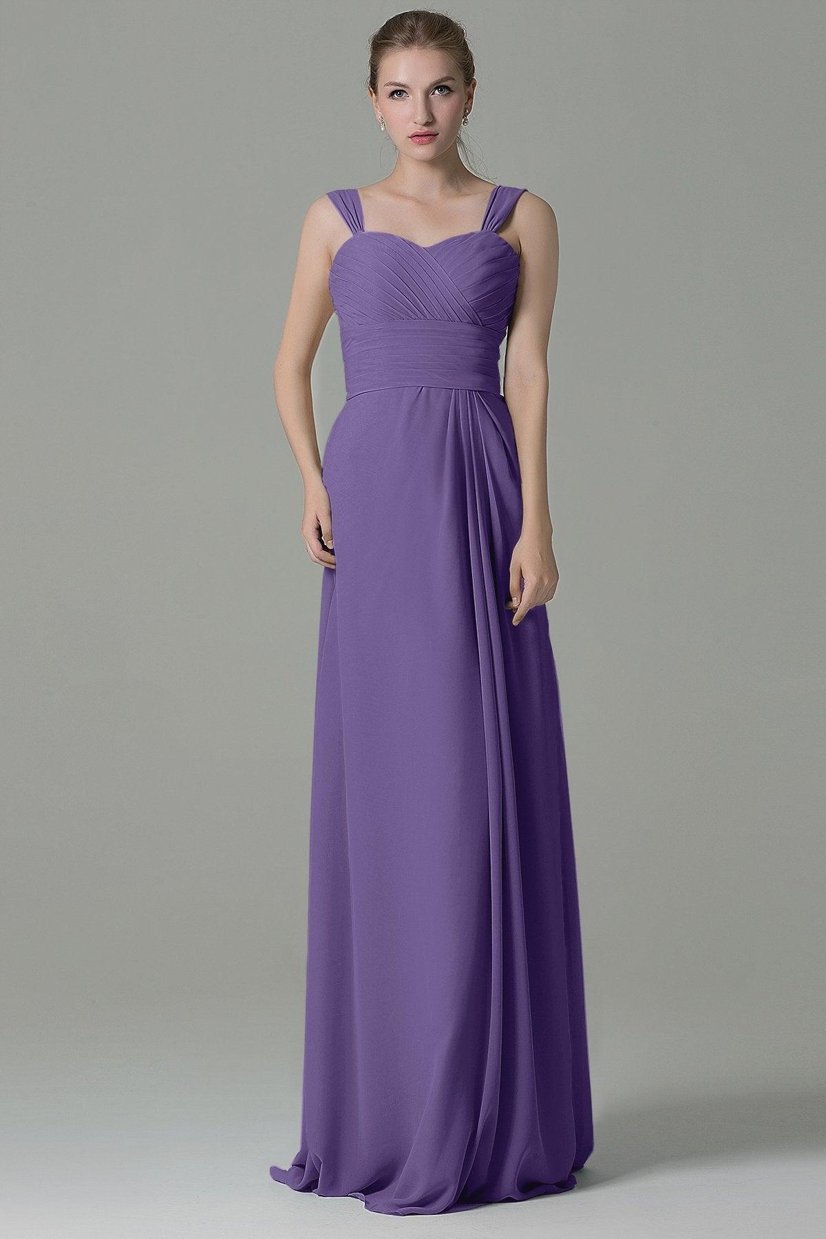 Sheath Floor Length Chiffon Bridesmaid Dress COZF1500D - COCOMELODY