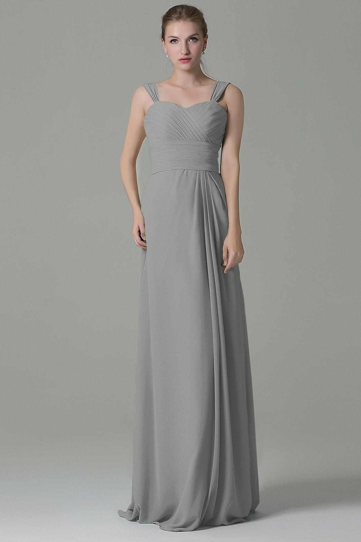 Sheath Floor Length Chiffon Bridesmaid Dress COZF1500D - COCOMELODY