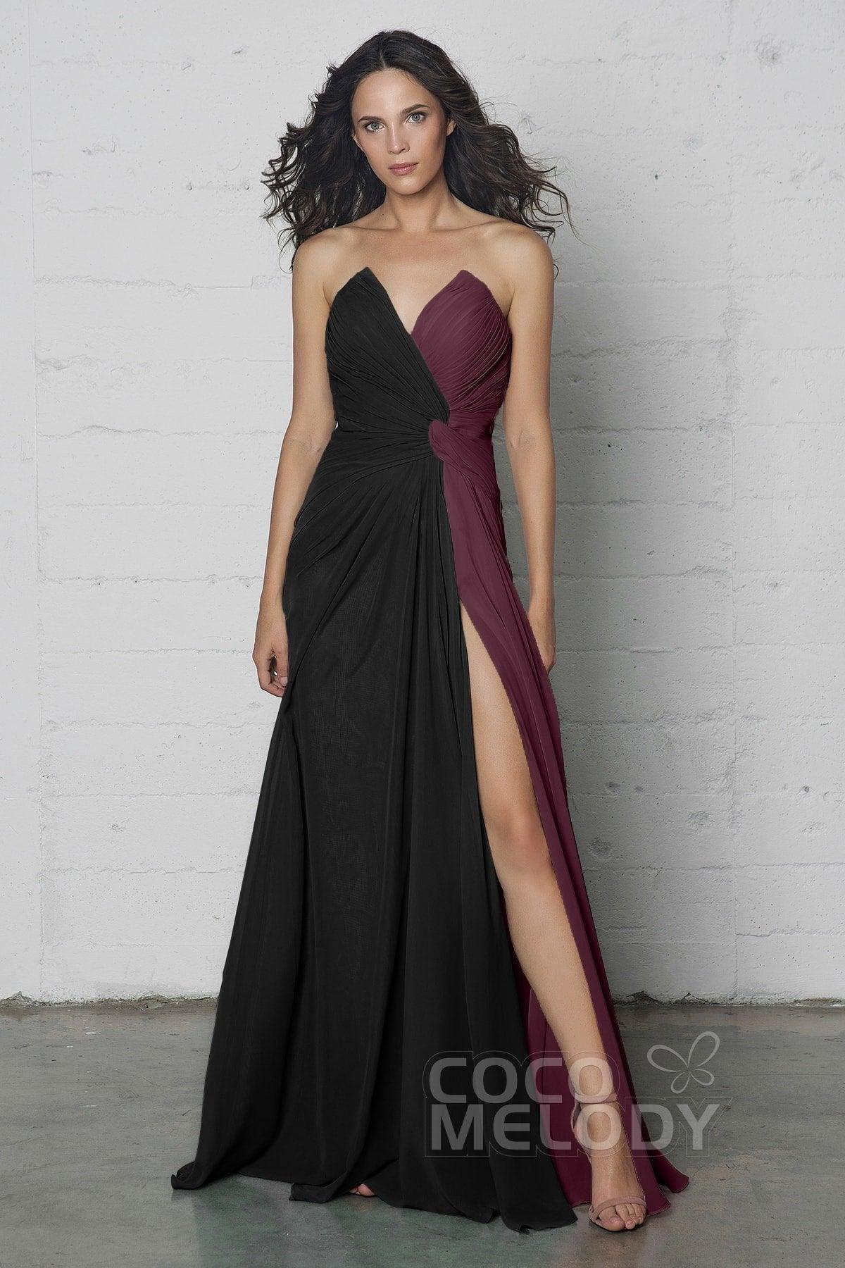 Sheath-Column Floor Length Chiffon Dress COZF17003 - COCOMELODY