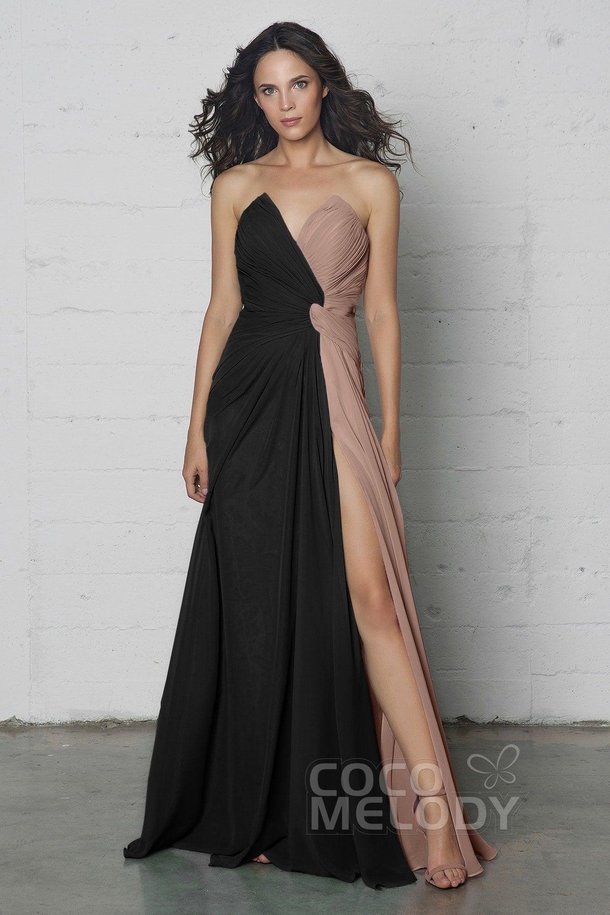 Sheath-Column Floor Length Chiffon Dress COZF17003 - COCOMELODY