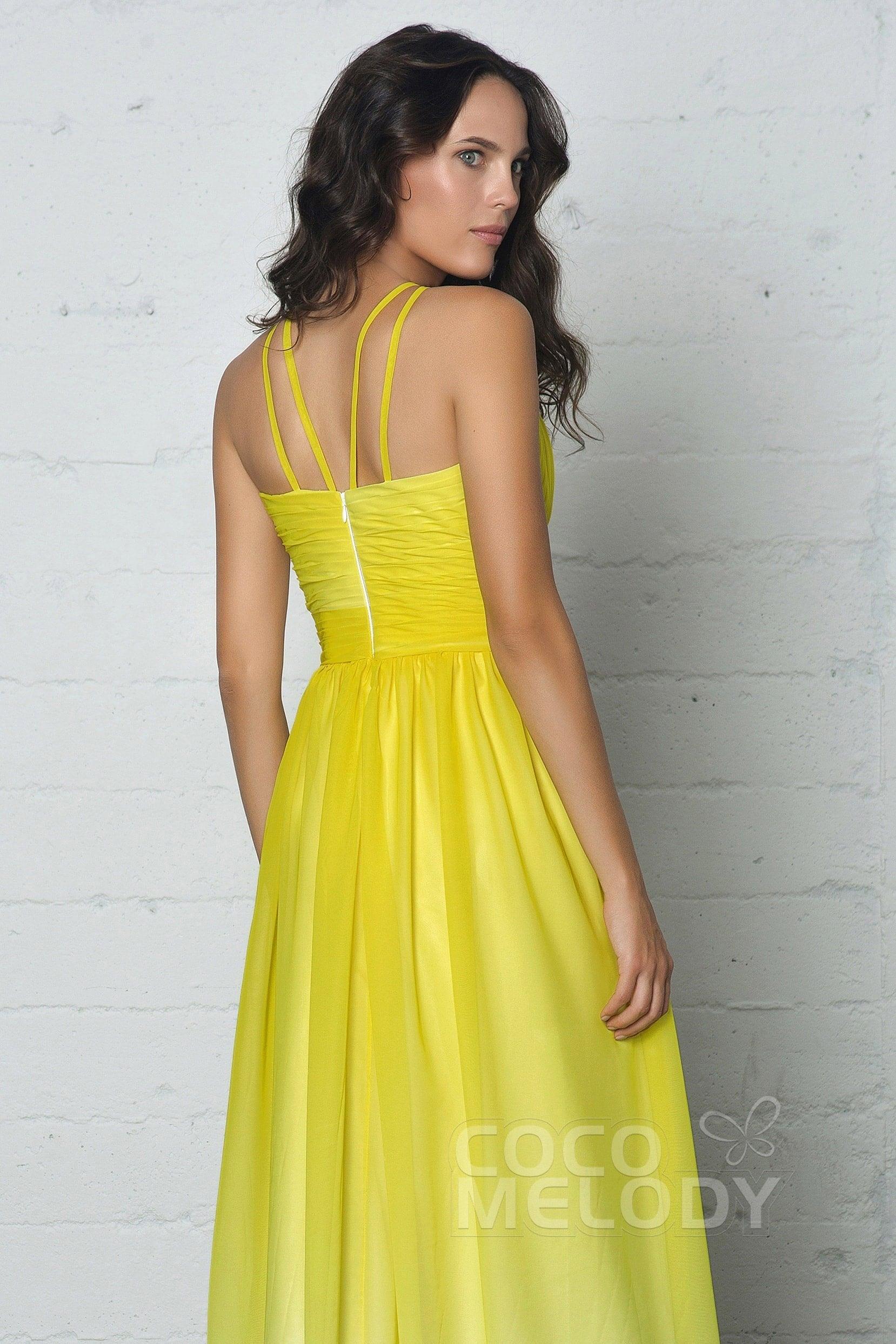 Sheath-Column Floor Length Chiffon Ombre Dress COZF17008 - COCOMELODY
