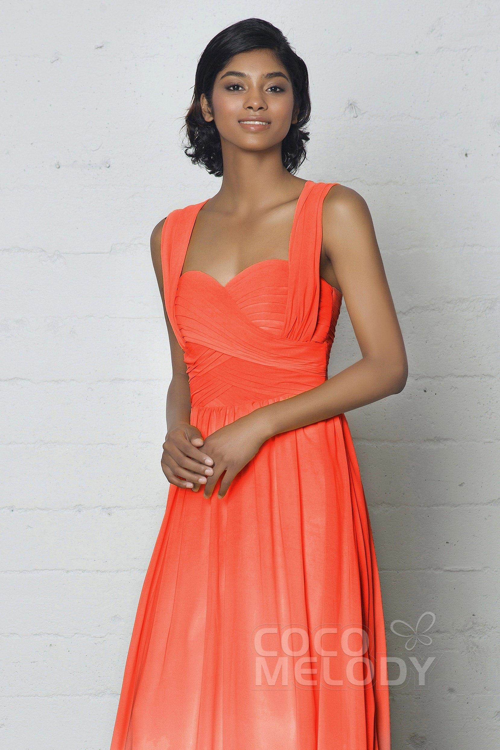 Sheath-Column Floor Length Chiffon Ombre Dress COZF17011 - COCOMELODY