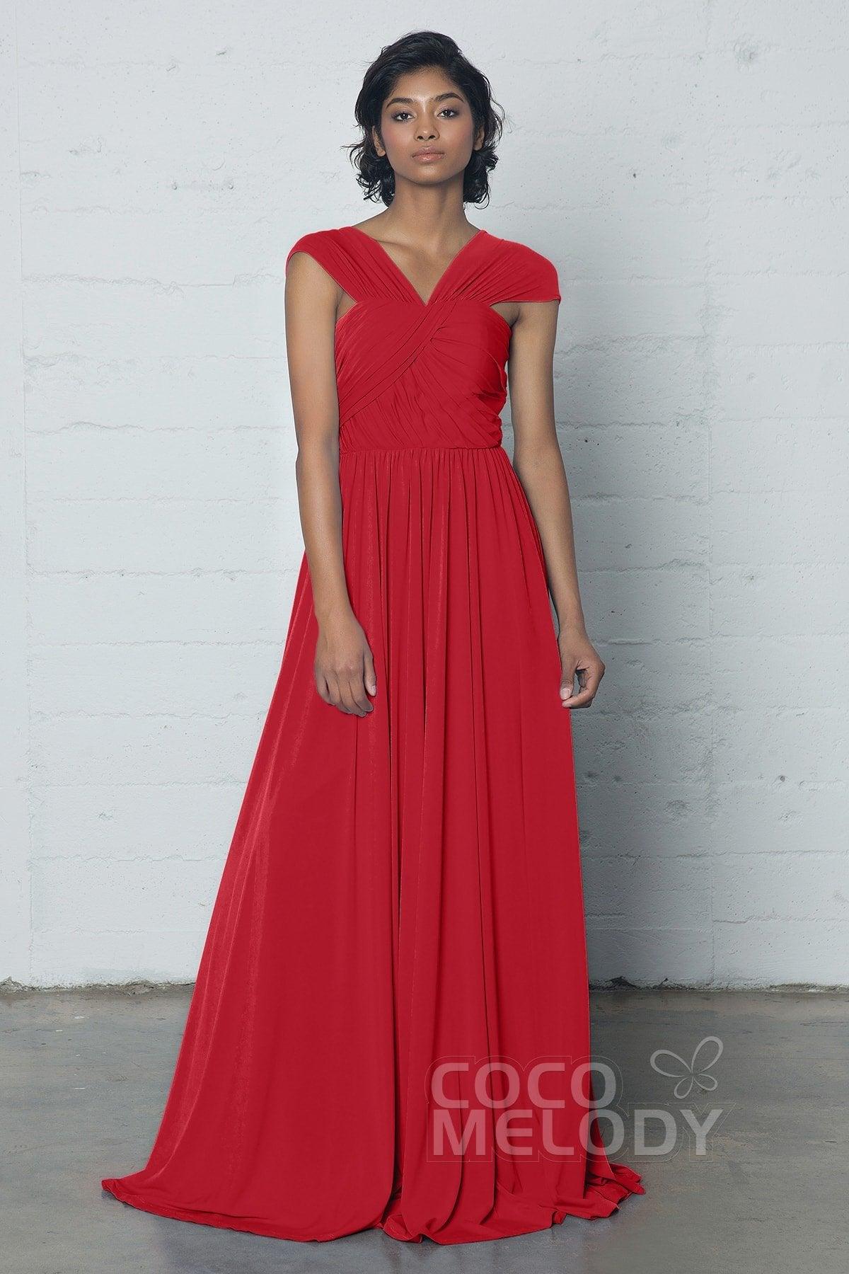 Sheath-Column Floor Length Knitted Fabric Dress COZF17017 - COCOMELODY