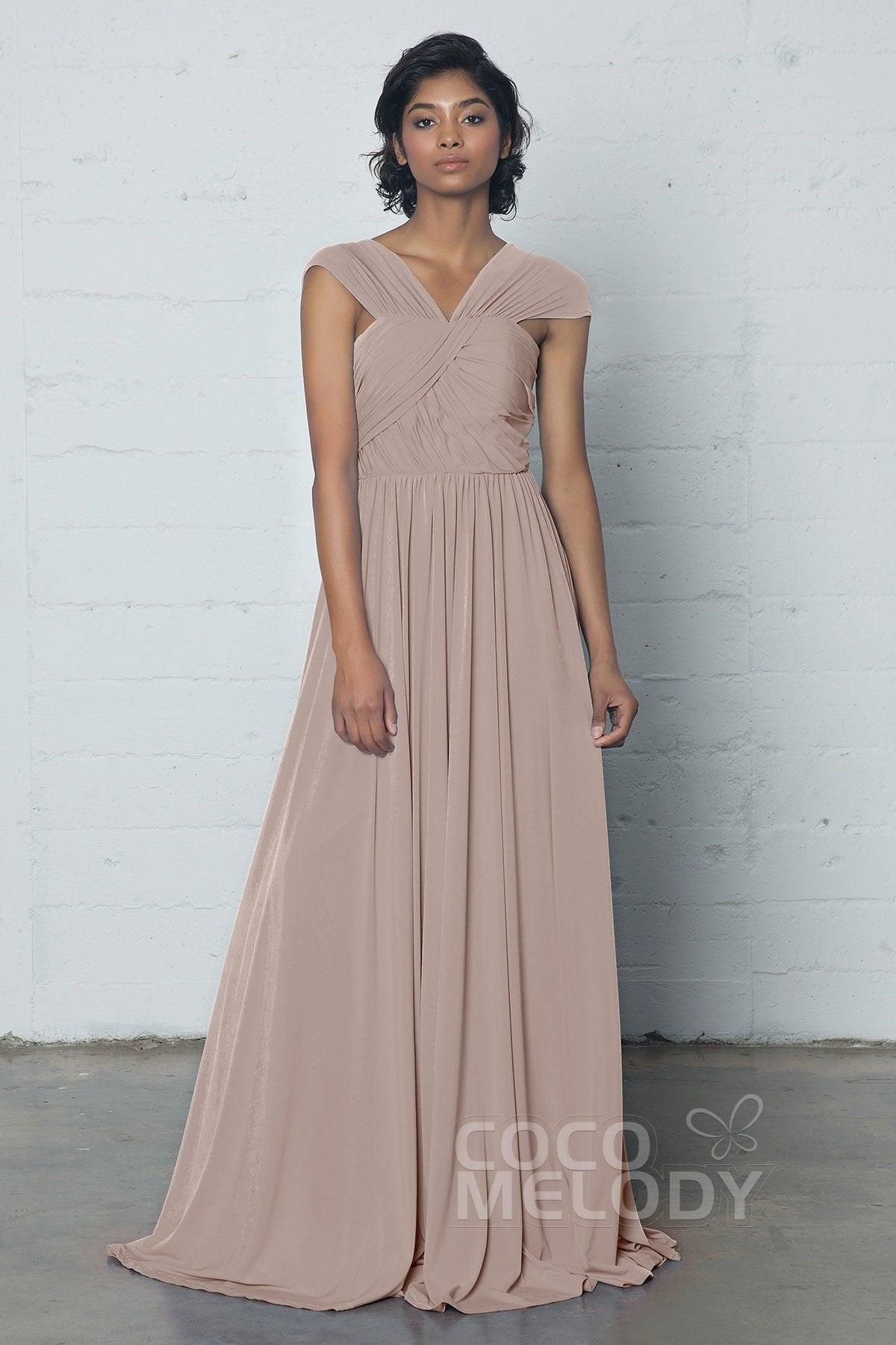 Sheath-Column Floor Length Knitted Fabric Dress COZF17017 - COCOMELODY