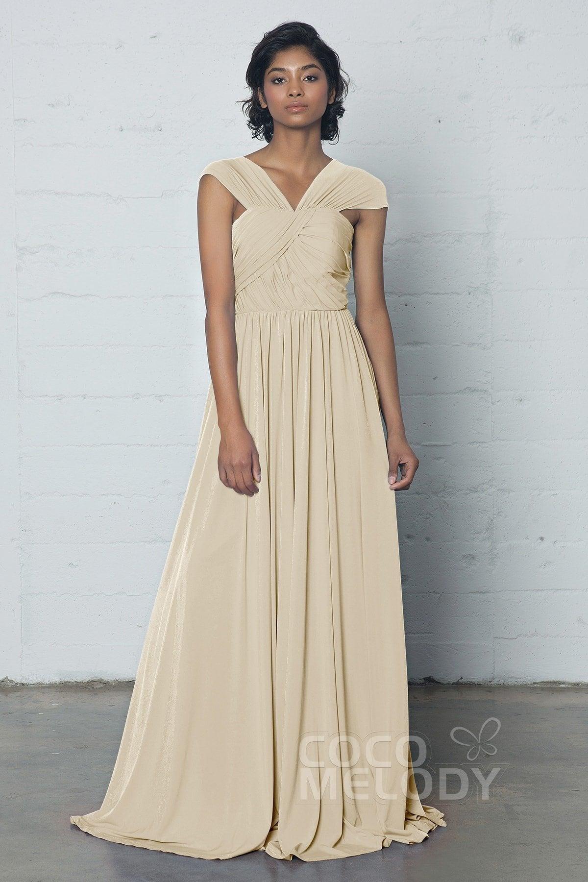 Sheath-Column Floor Length Knitted Fabric Dress COZF17017 - COCOMELODY