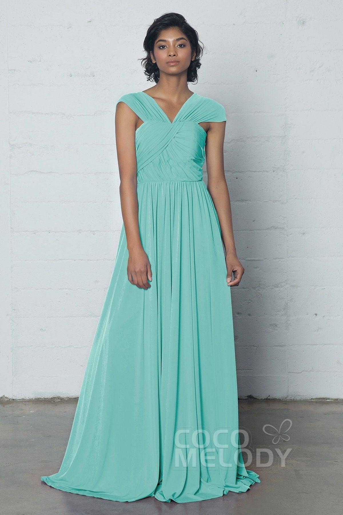 Sheath-Column Floor Length Knitted Fabric Dress COZF17017 - COCOMELODY