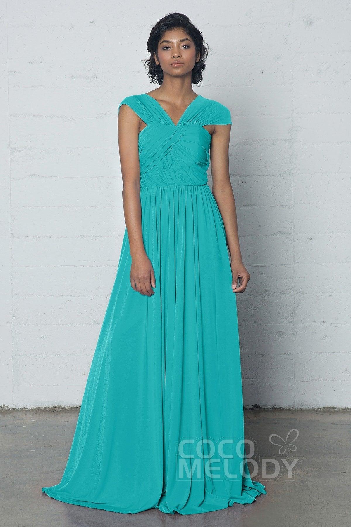 Sheath-Column Floor Length Knitted Fabric Dress COZF17017 - COCOMELODY