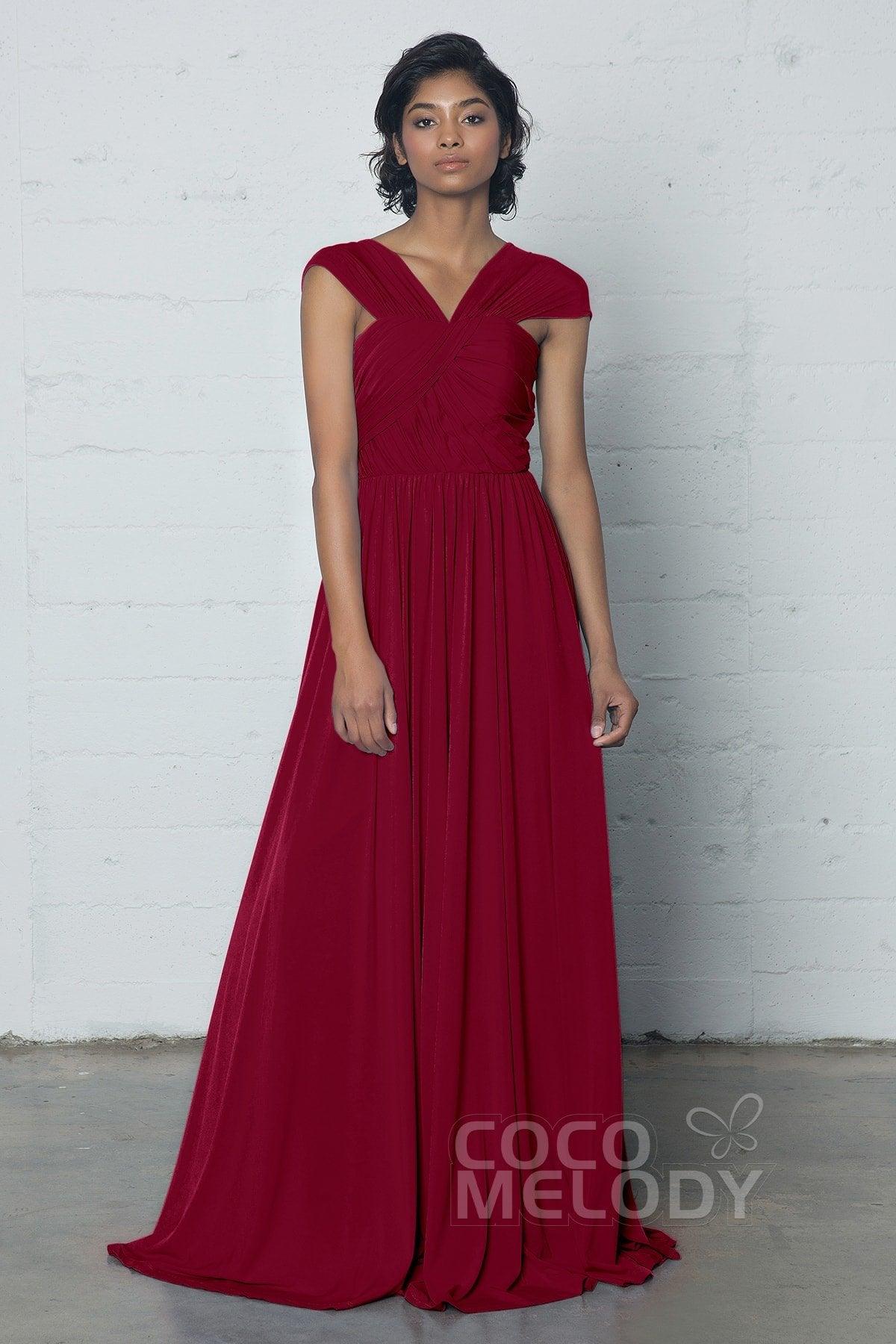 Sheath-Column Floor Length Knitted Fabric Dress COZF17017 - COCOMELODY