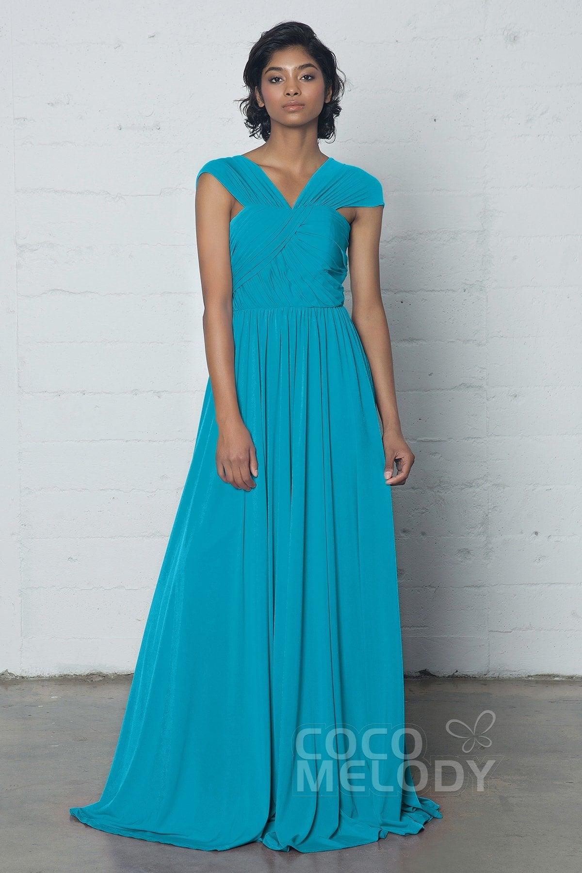 Sheath-Column Floor Length Knitted Fabric Dress COZF17017 - COCOMELODY