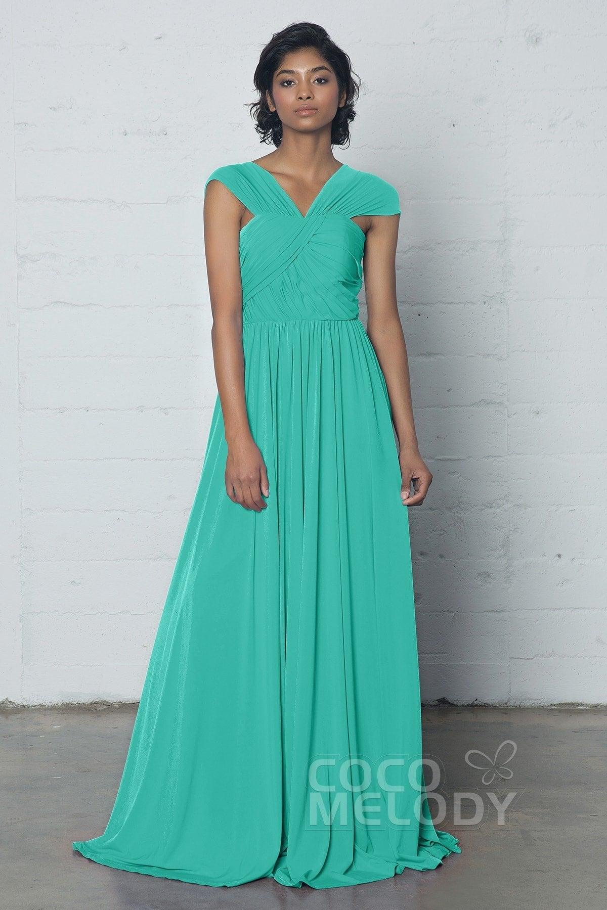 Sheath-Column Floor Length Knitted Fabric Dress COZF17017 - COCOMELODY