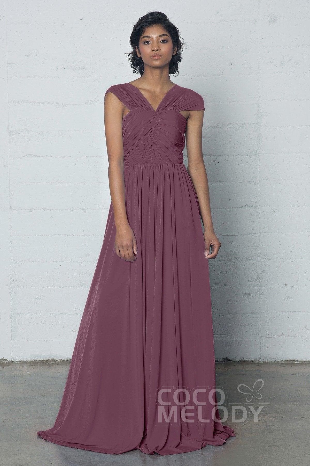 Sheath-Column Floor Length Knitted Fabric Dress COZF17017 - COCOMELODY