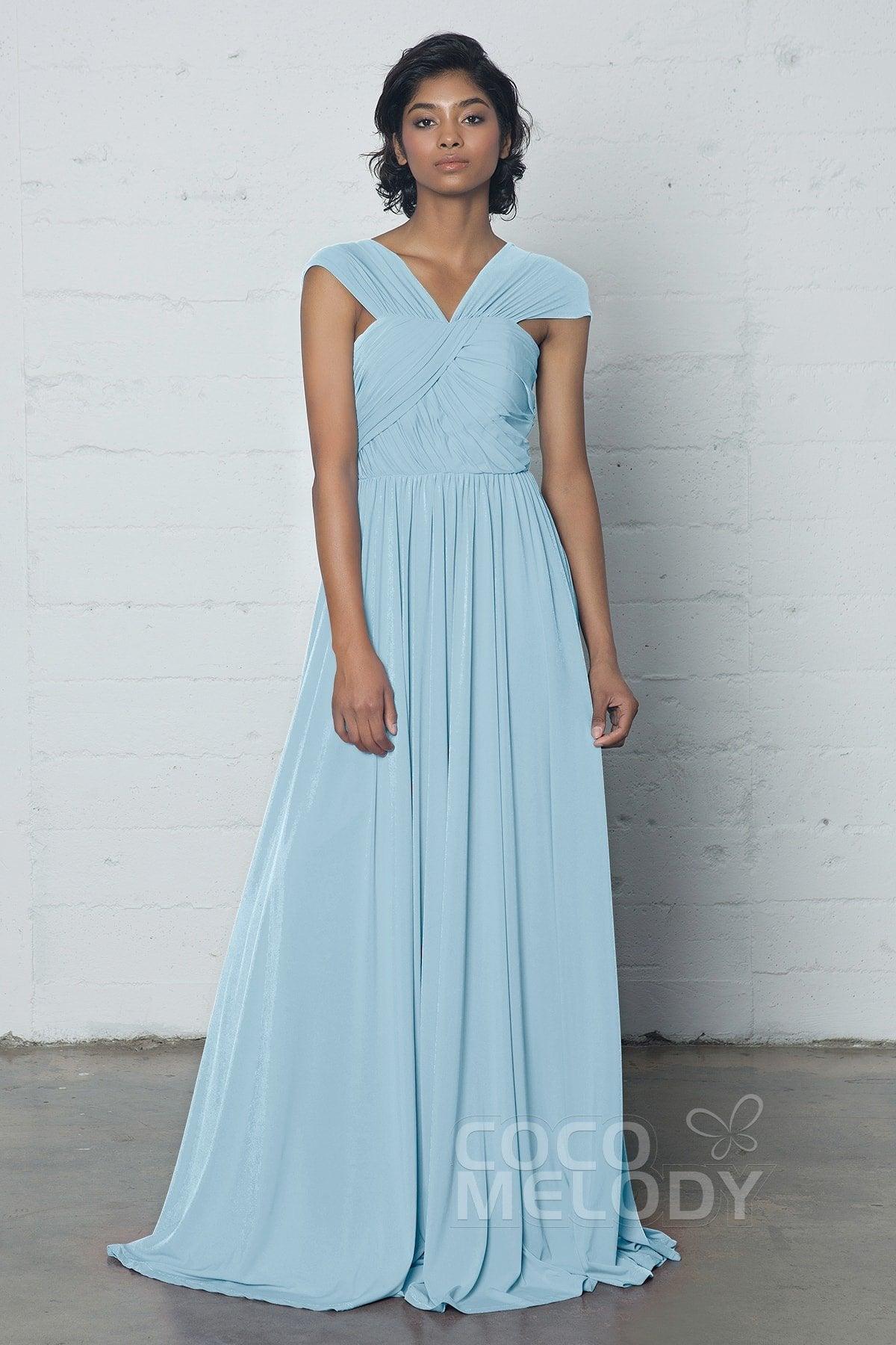 Sheath-Column Floor Length Knitted Fabric Dress COZF17017 - COCOMELODY