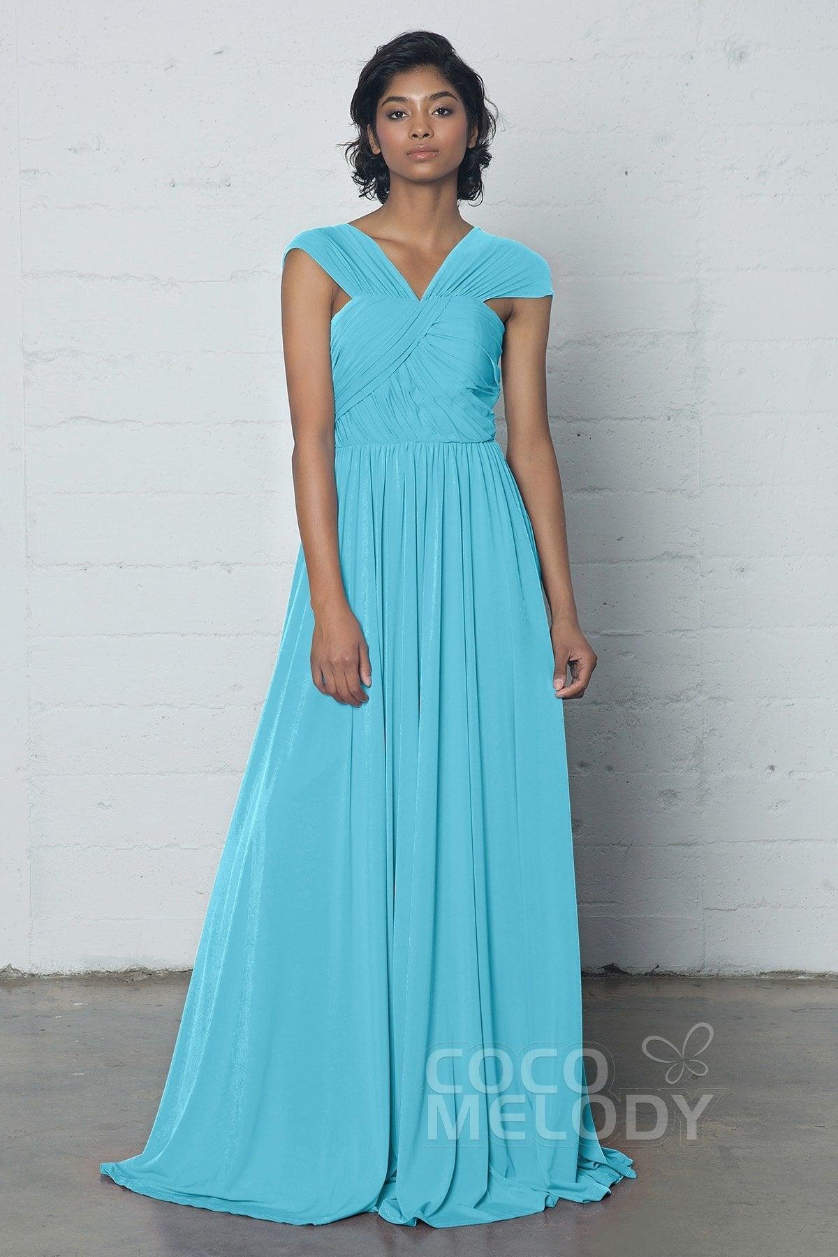 Sheath-Column Floor Length Knitted Fabric Dress COZF17017 - COCOMELODY