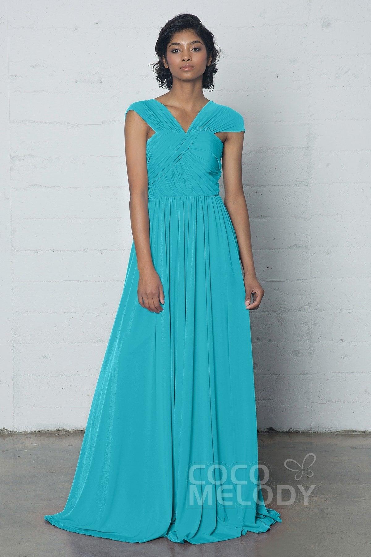 Sheath-Column Floor Length Knitted Fabric Dress COZF17017 - COCOMELODY