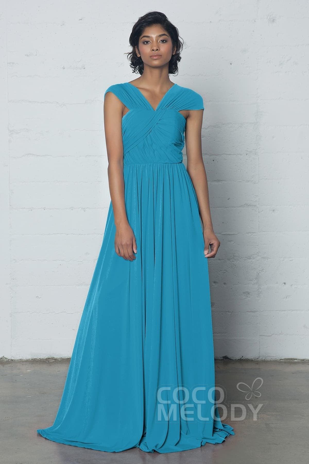 Sheath-Column Floor Length Knitted Fabric Dress COZF17017 - COCOMELODY