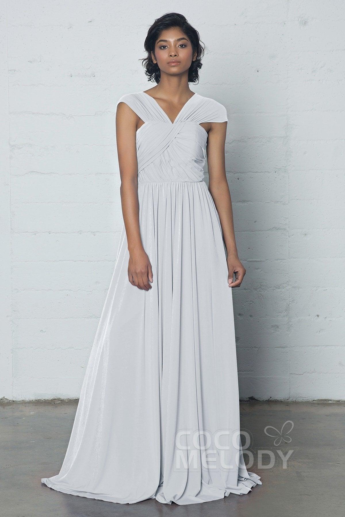 Sheath-Column Floor Length Knitted Fabric Dress COZF17017 - COCOMELODY