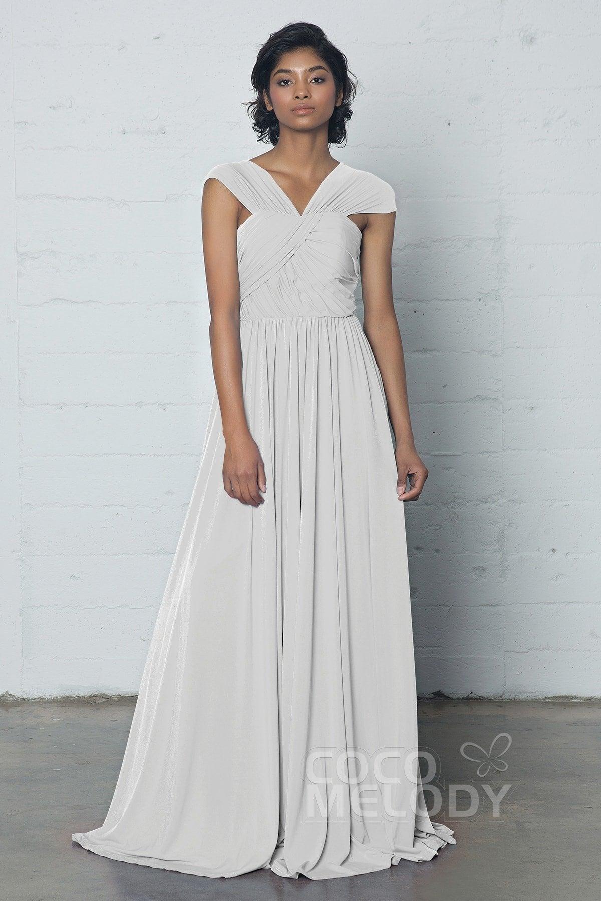 Sheath-Column Floor Length Knitted Fabric Dress COZF17017 - COCOMELODY