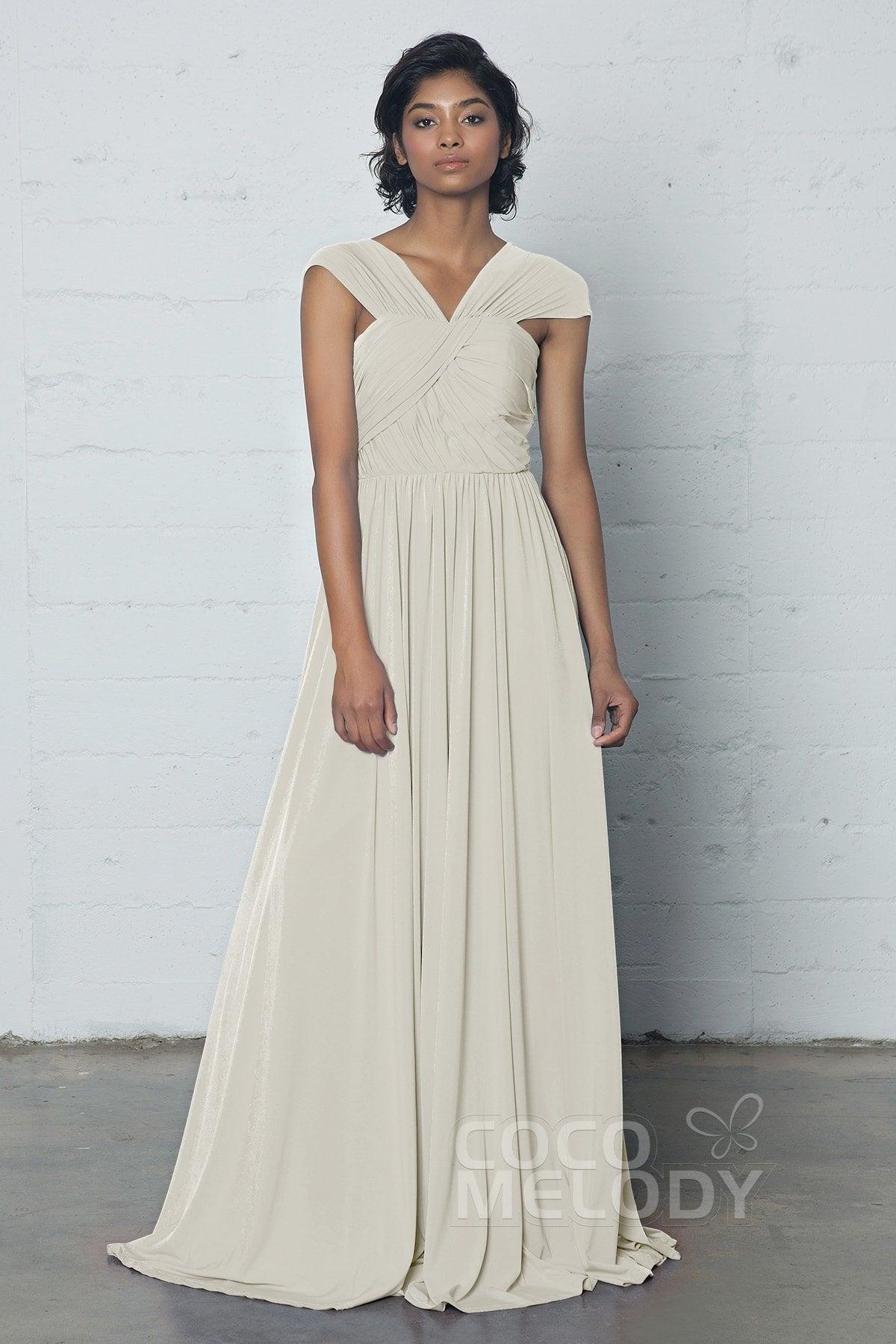 Sheath-Column Floor Length Knitted Fabric Dress COZF17017 - COCOMELODY