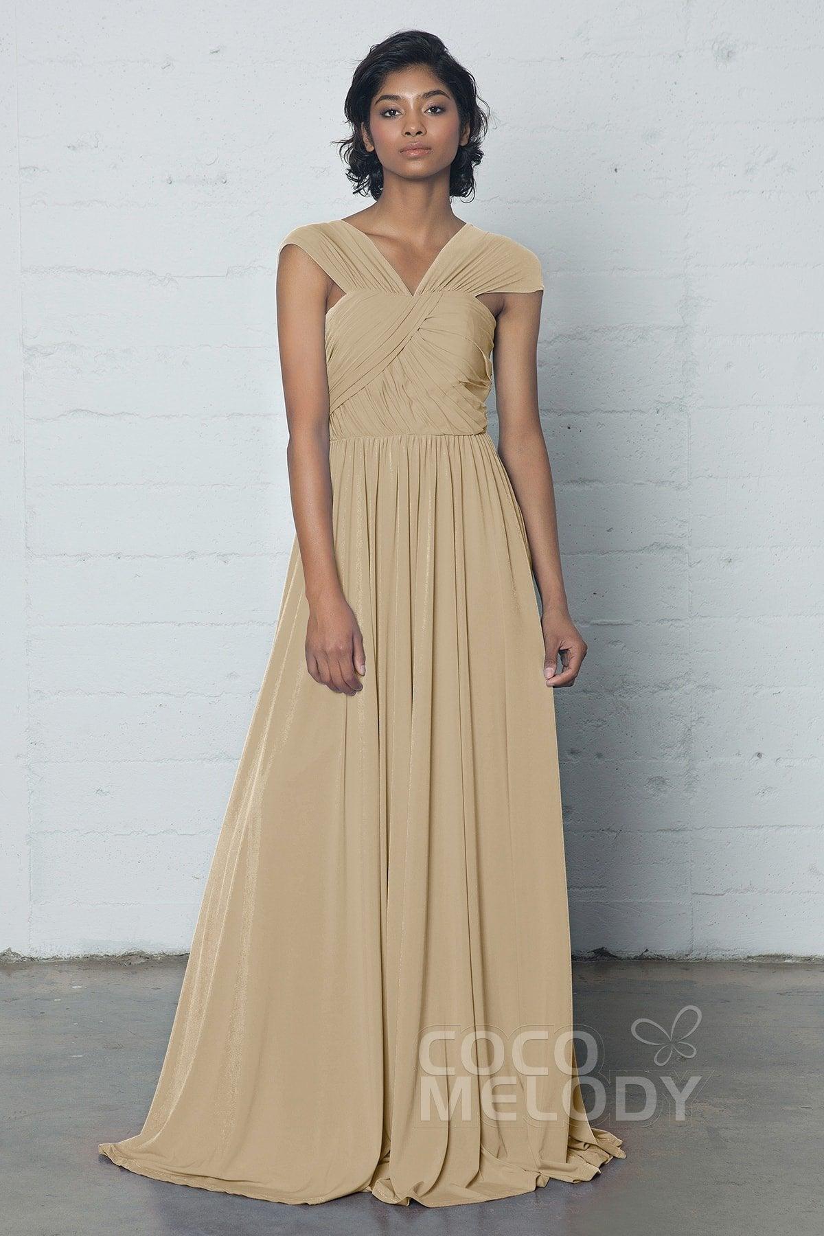 Sheath-Column Floor Length Knitted Fabric Dress COZF17017 - COCOMELODY