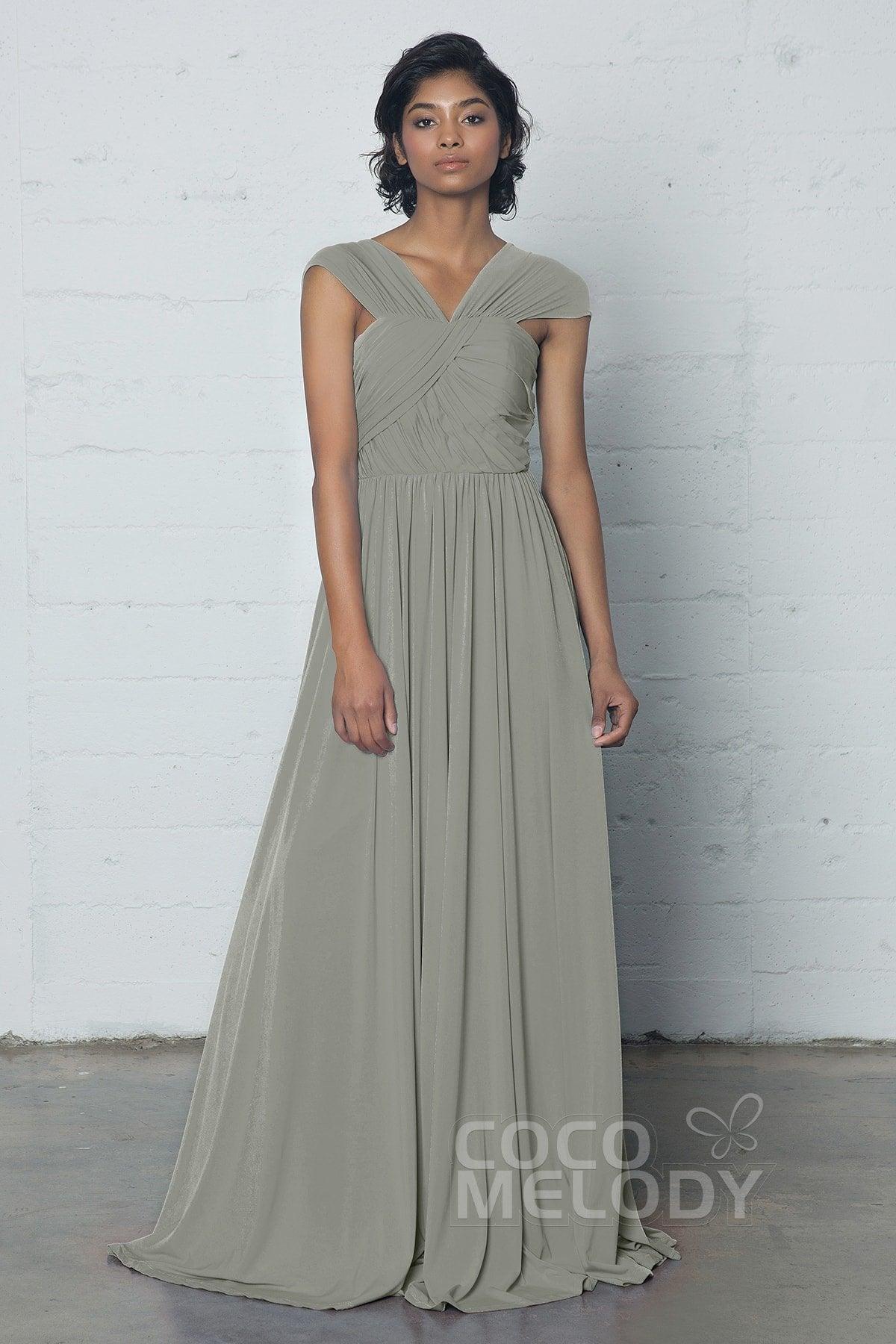 Sheath-Column Floor Length Knitted Fabric Dress COZF17017 - COCOMELODY