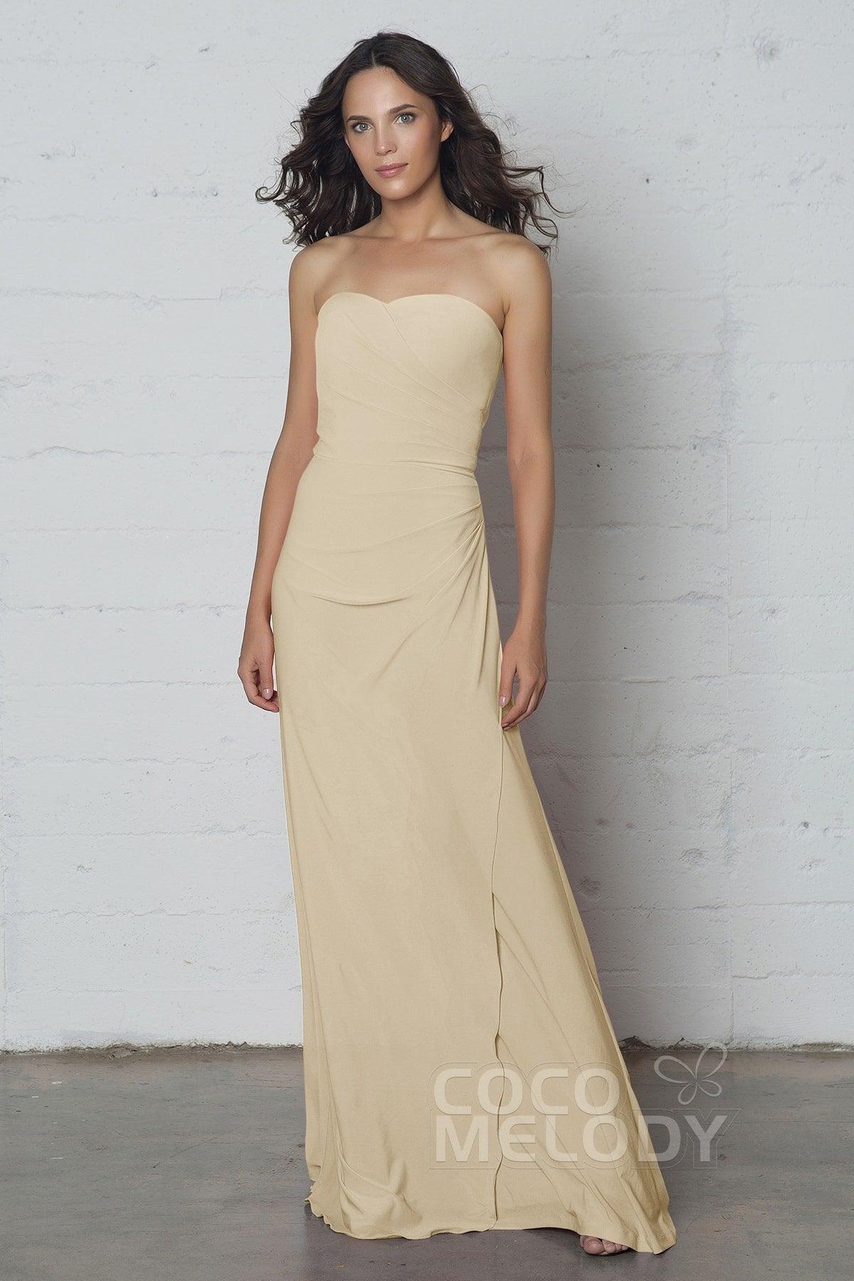 Sheath-Column Floor Length Knitted Fabric Dress COZF17018 - COCOMELODY