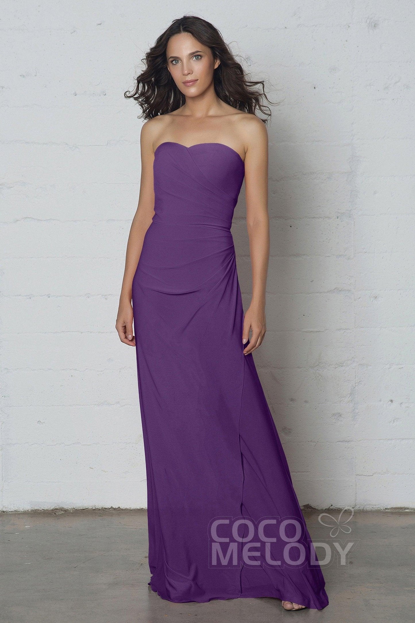 Sheath-Column Floor Length Knitted Fabric Dress COZF17018 - COCOMELODY