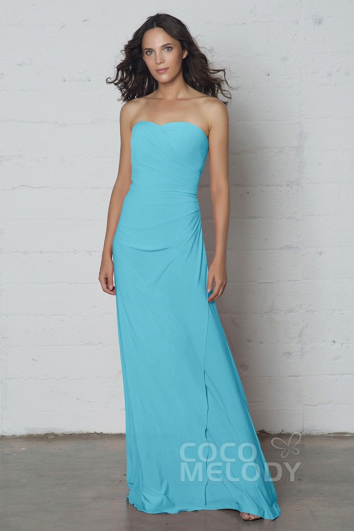 Sheath-Column Floor Length Knitted Fabric Dress COZF17018 - COCOMELODY