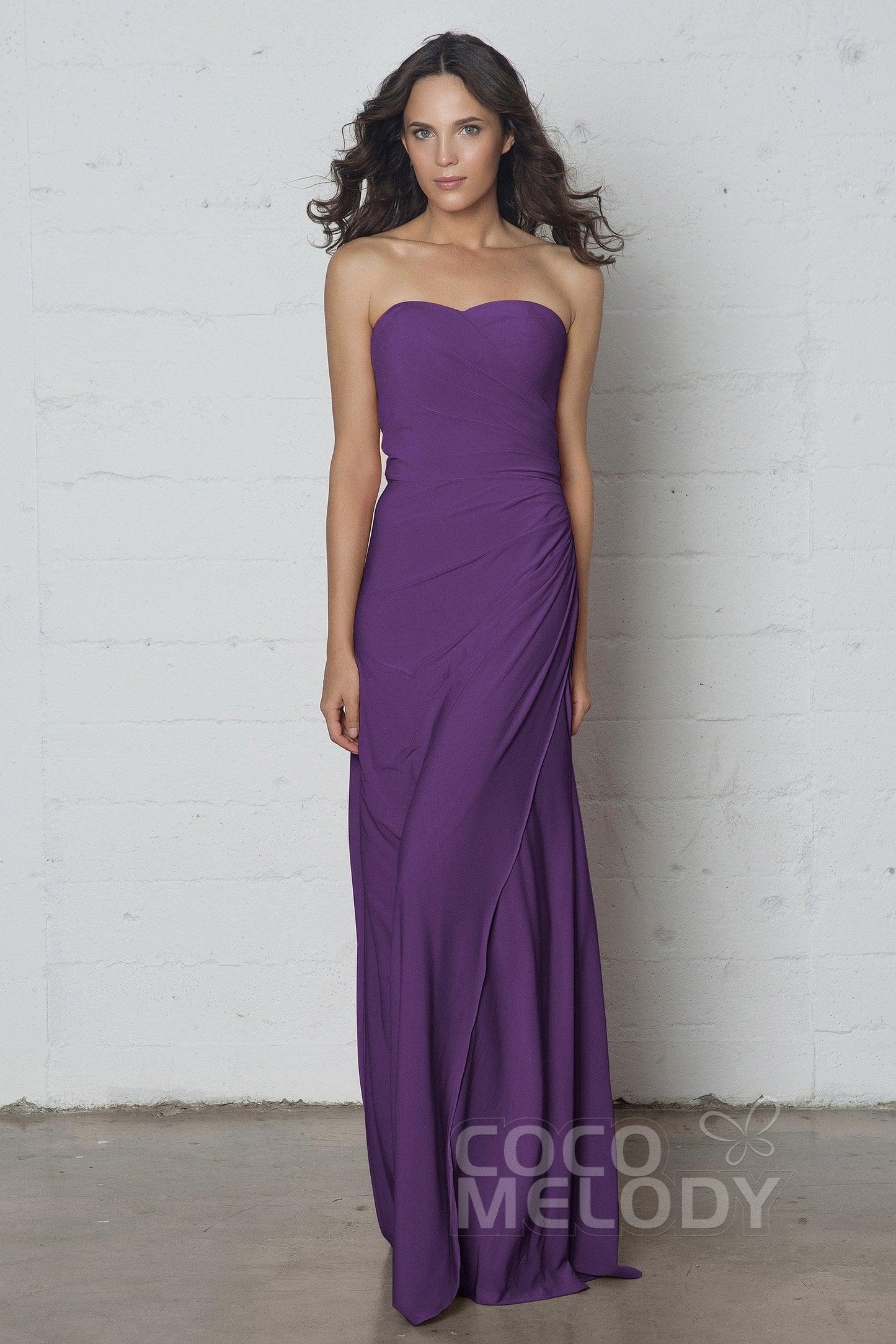 Sheath-Column Floor Length Knitted Fabric Dress COZF17018 - COCOMELODY