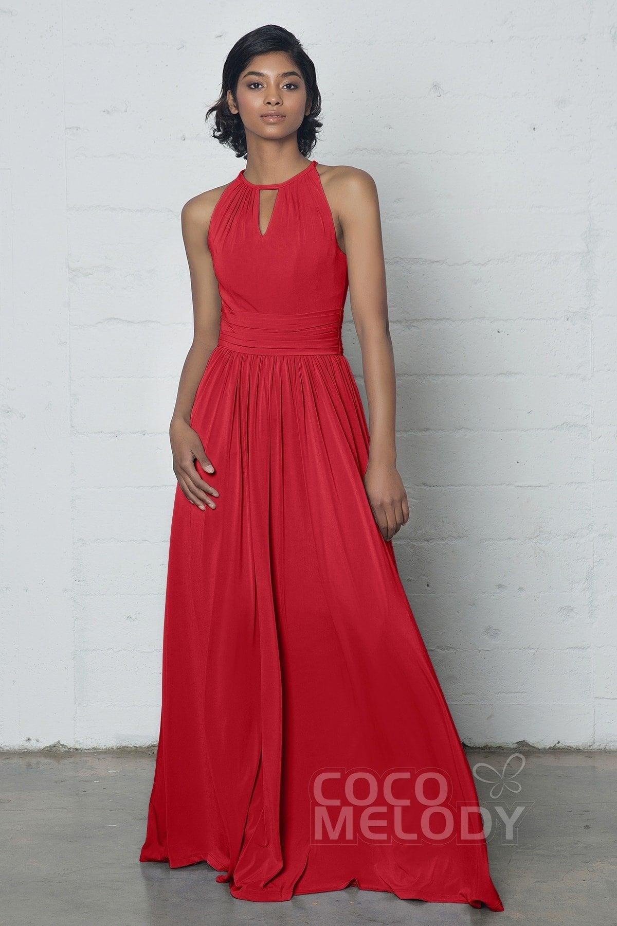 Sheath-Column Floor Length Knitted Fabric Dress COZF17019 - COCOMELODY