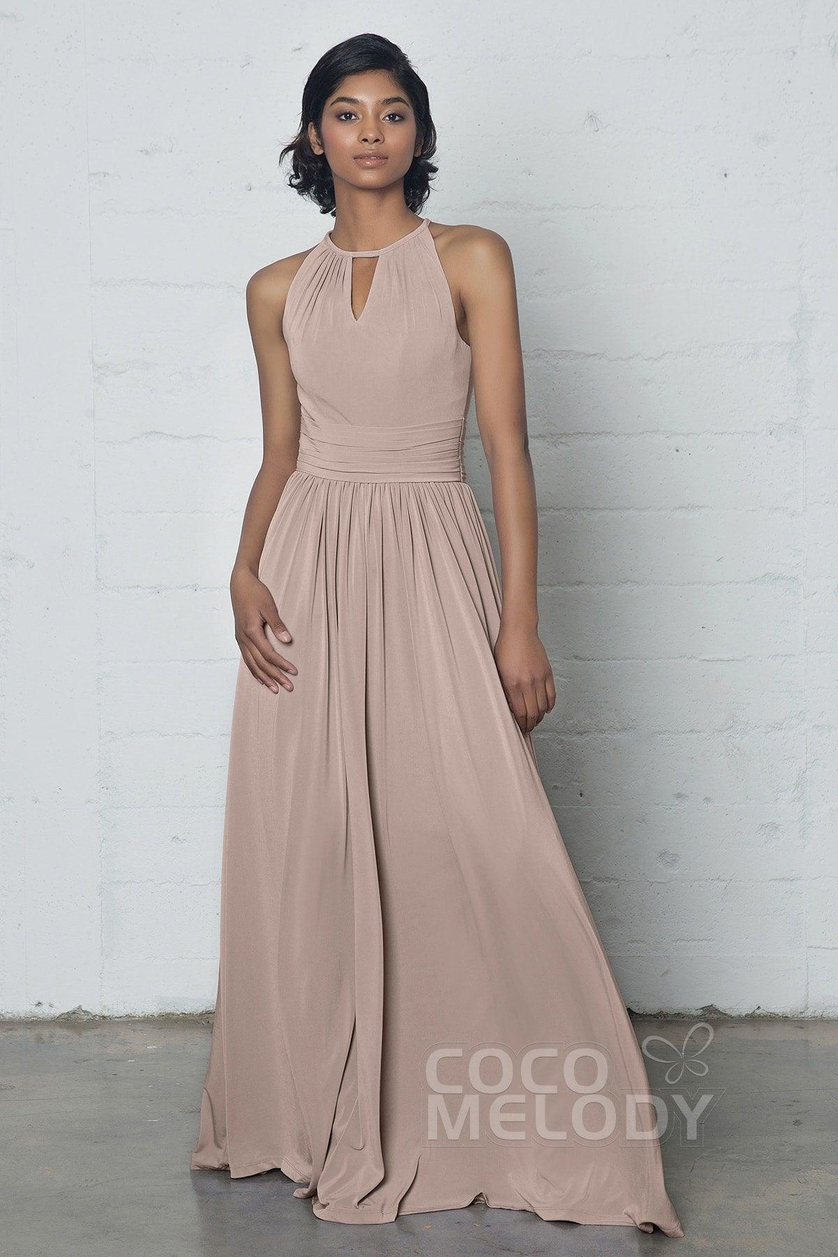 Sheath-Column Floor Length Knitted Fabric Dress COZF17019 - COCOMELODY
