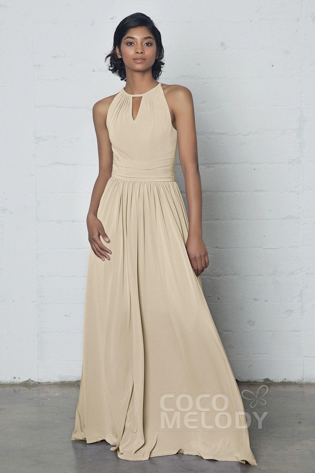 Sheath-Column Floor Length Knitted Fabric Dress COZF17019 - COCOMELODY