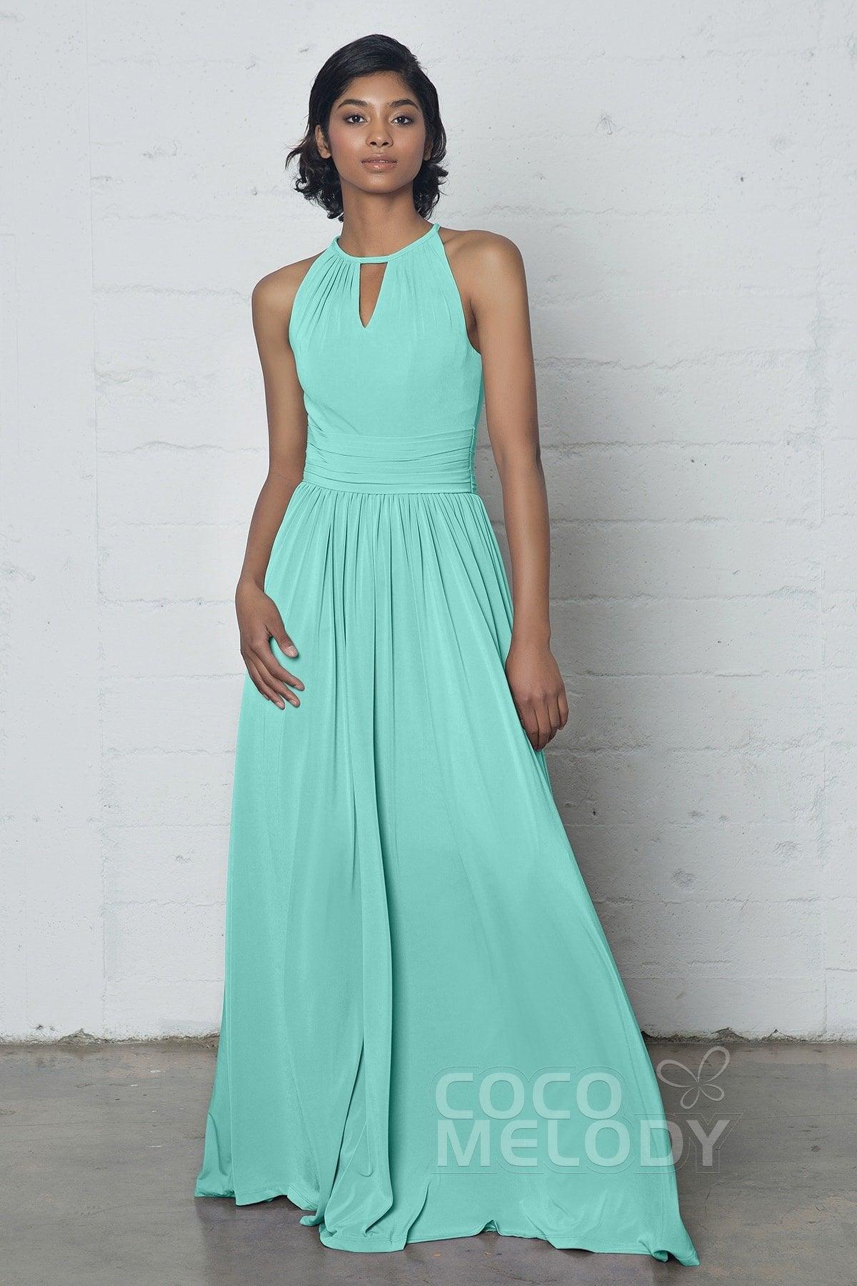 Sheath-Column Floor Length Knitted Fabric Dress COZF17019 - COCOMELODY
