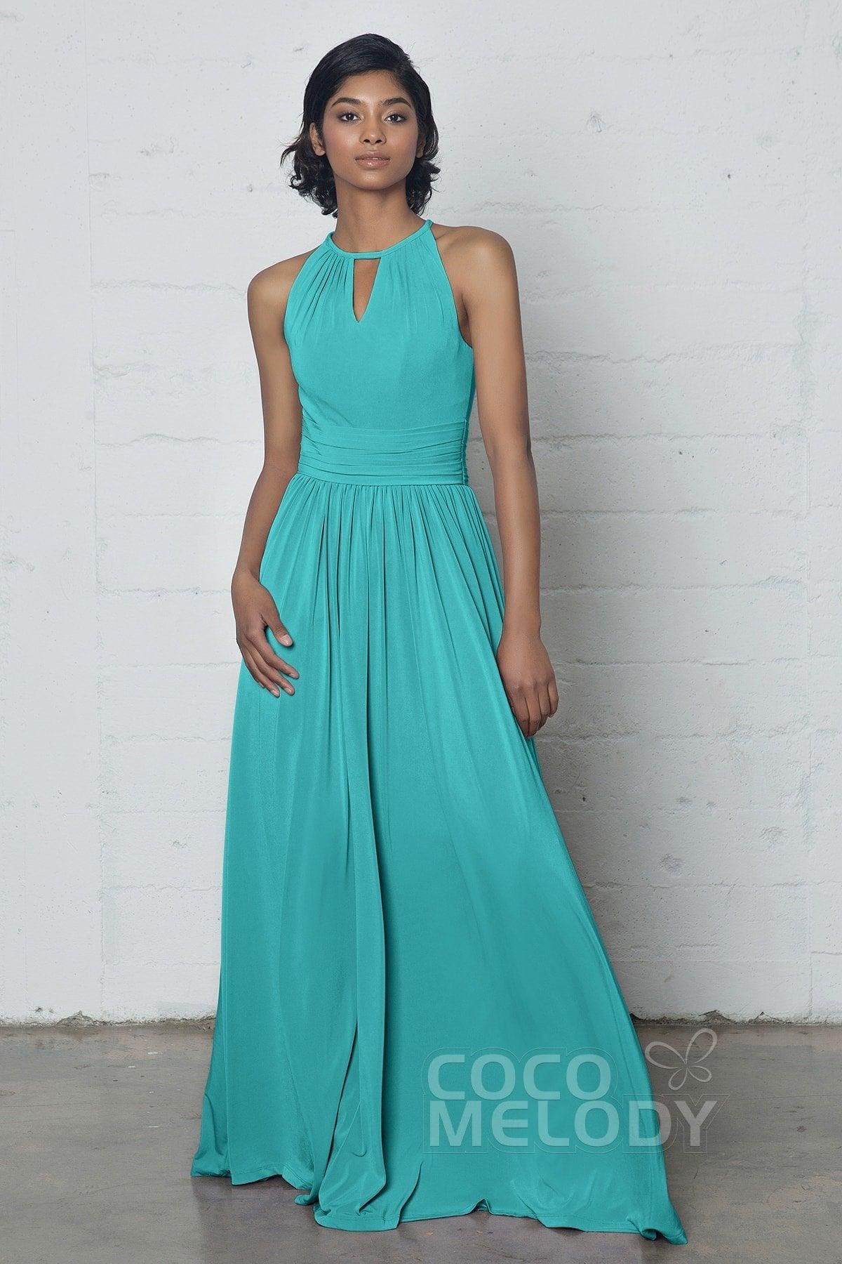 Sheath-Column Floor Length Knitted Fabric Dress COZF17019 - COCOMELODY