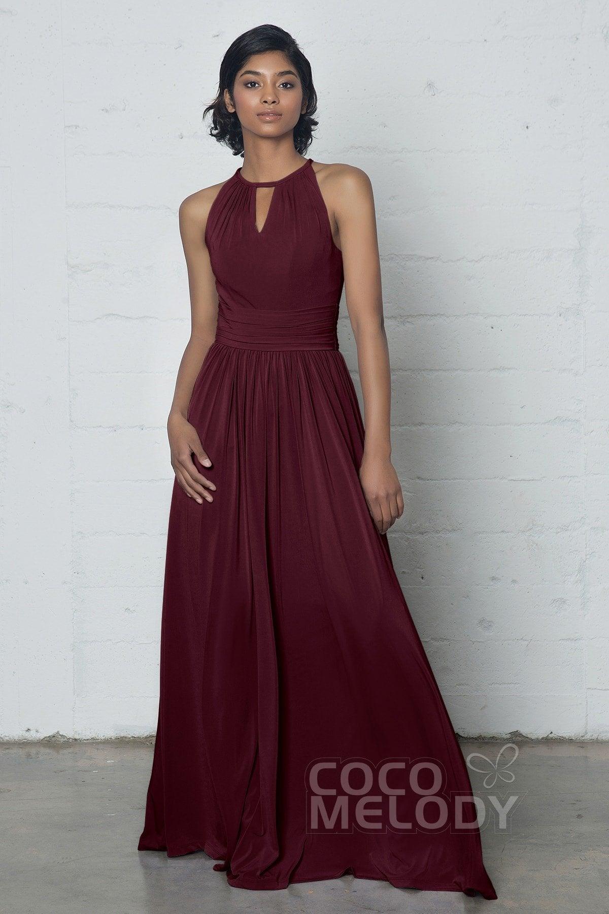Sheath-Column Floor Length Knitted Fabric Dress COZF17019 - COCOMELODY